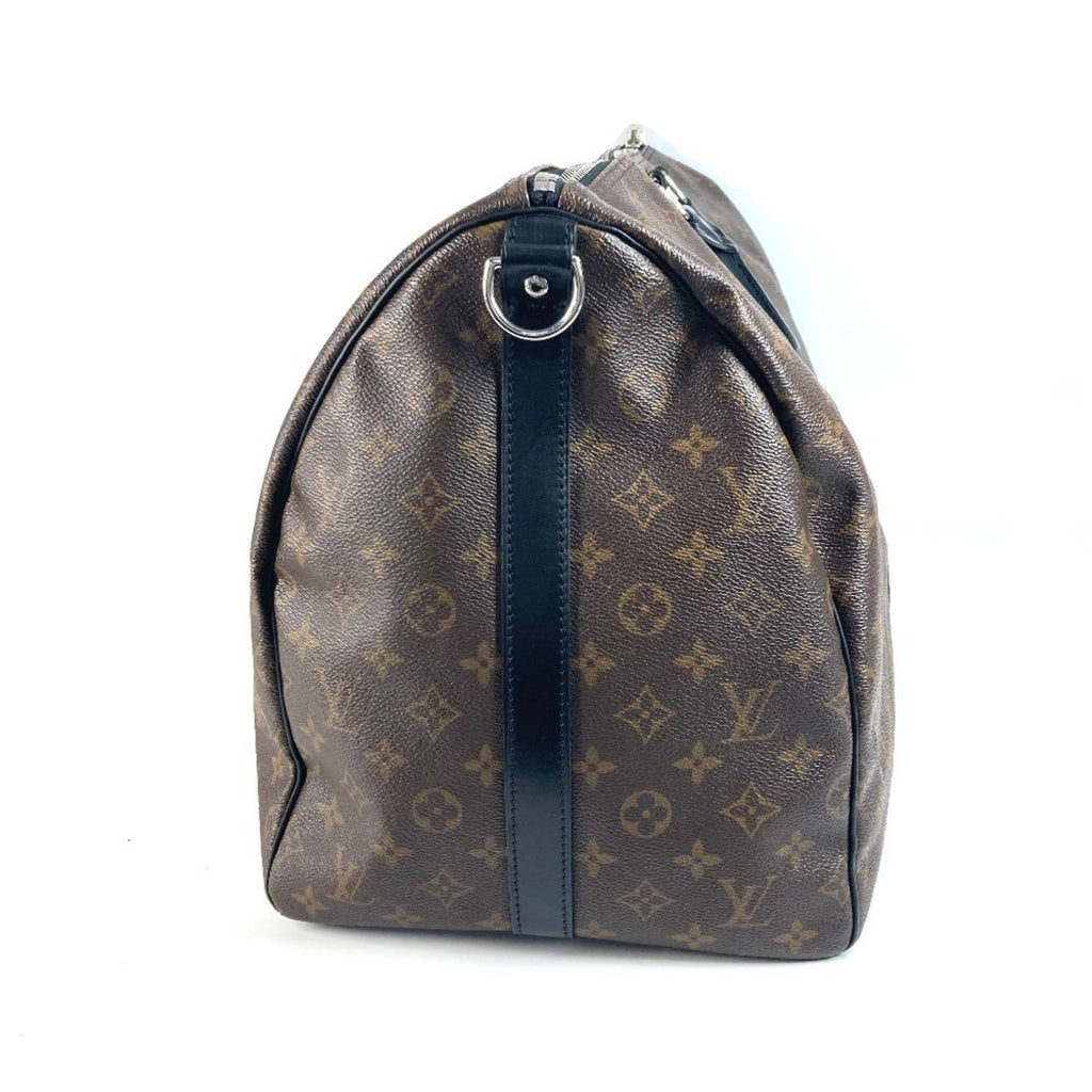 Louis Vuitton Monogram Macassar Black Brown Boston Bag Shoulder Bag