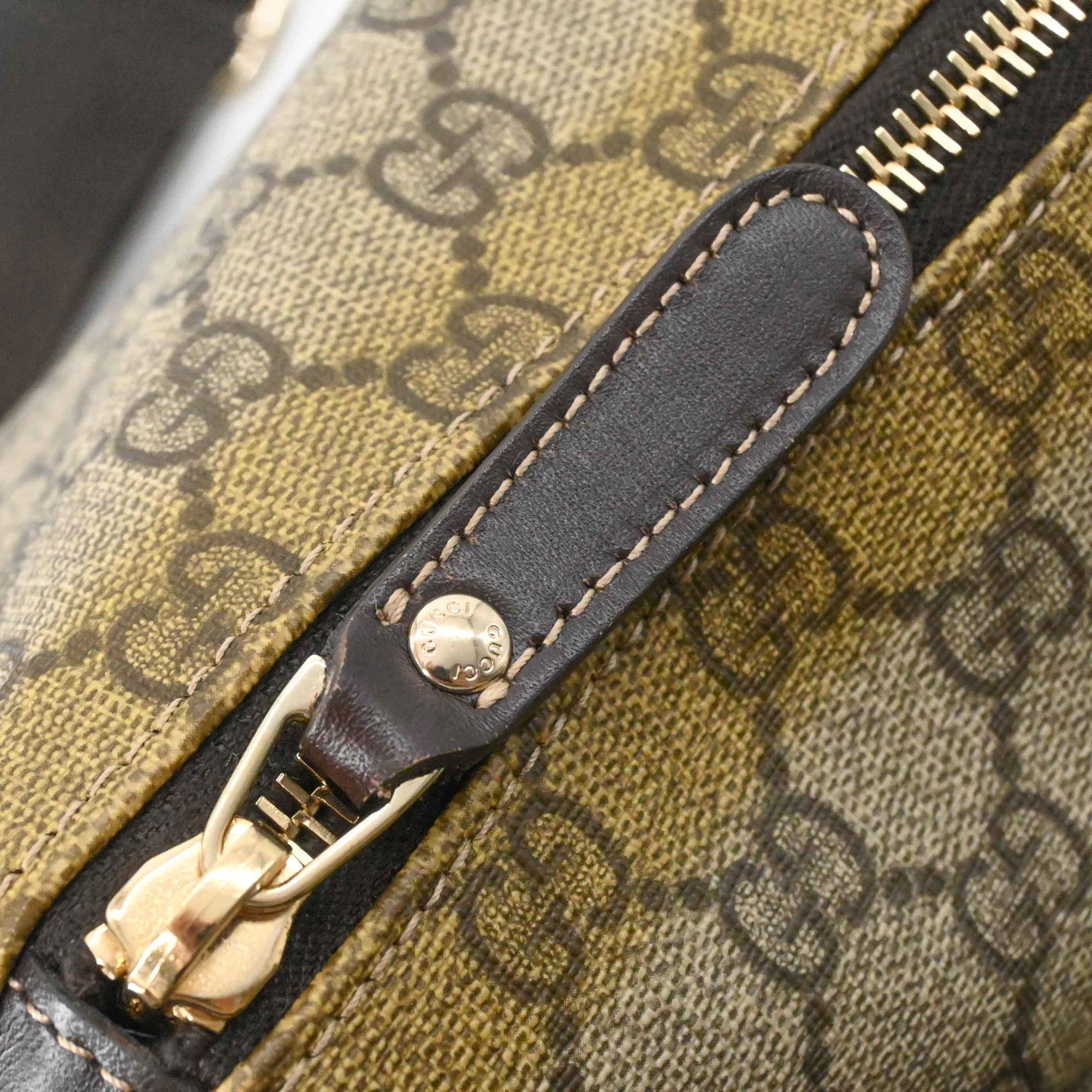 Gucci Beige Brown Pvc Leather Shoulder Bag (Pre-Owned)