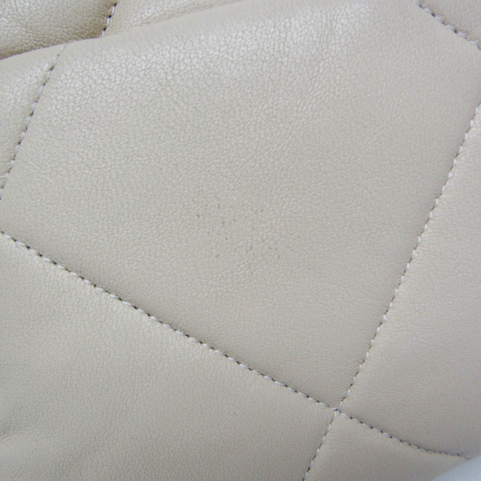 Chanel Light Beige Leather Shoulder Bag
