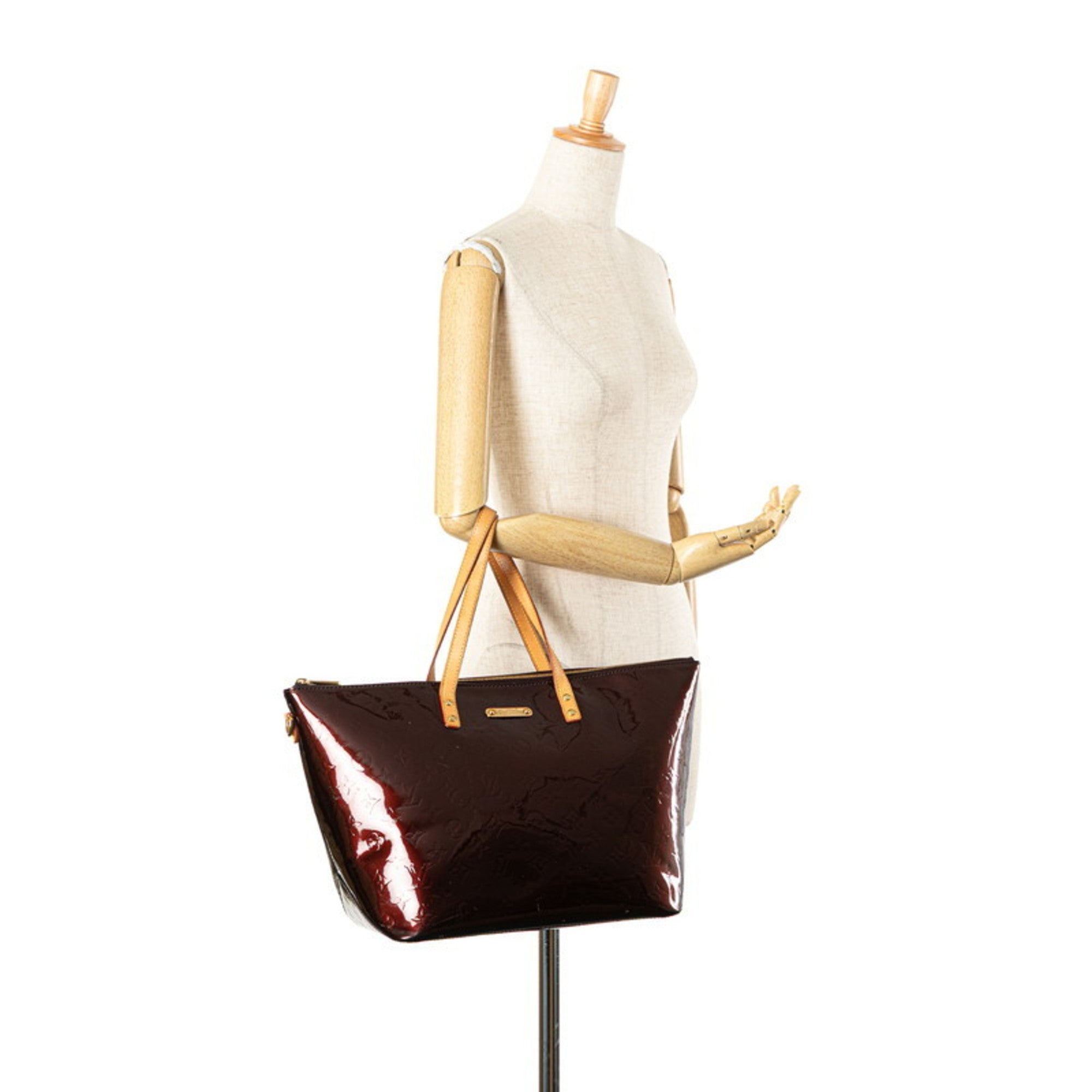 Louis Vuitton Amarante Brown Patent Leather Leather Handbag Shoulder Bag