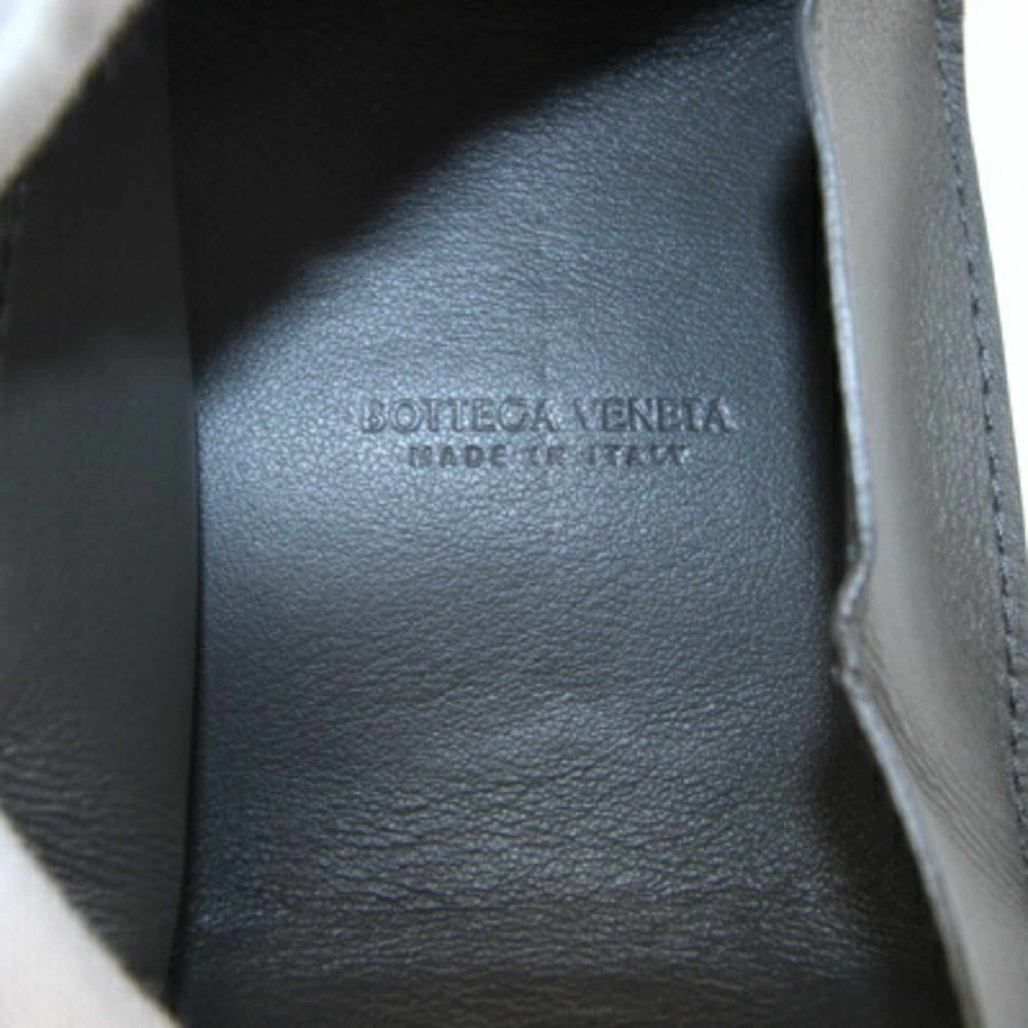 Bottega Veneta Dark Gray Intrecciato Coin Purse/Coin Case