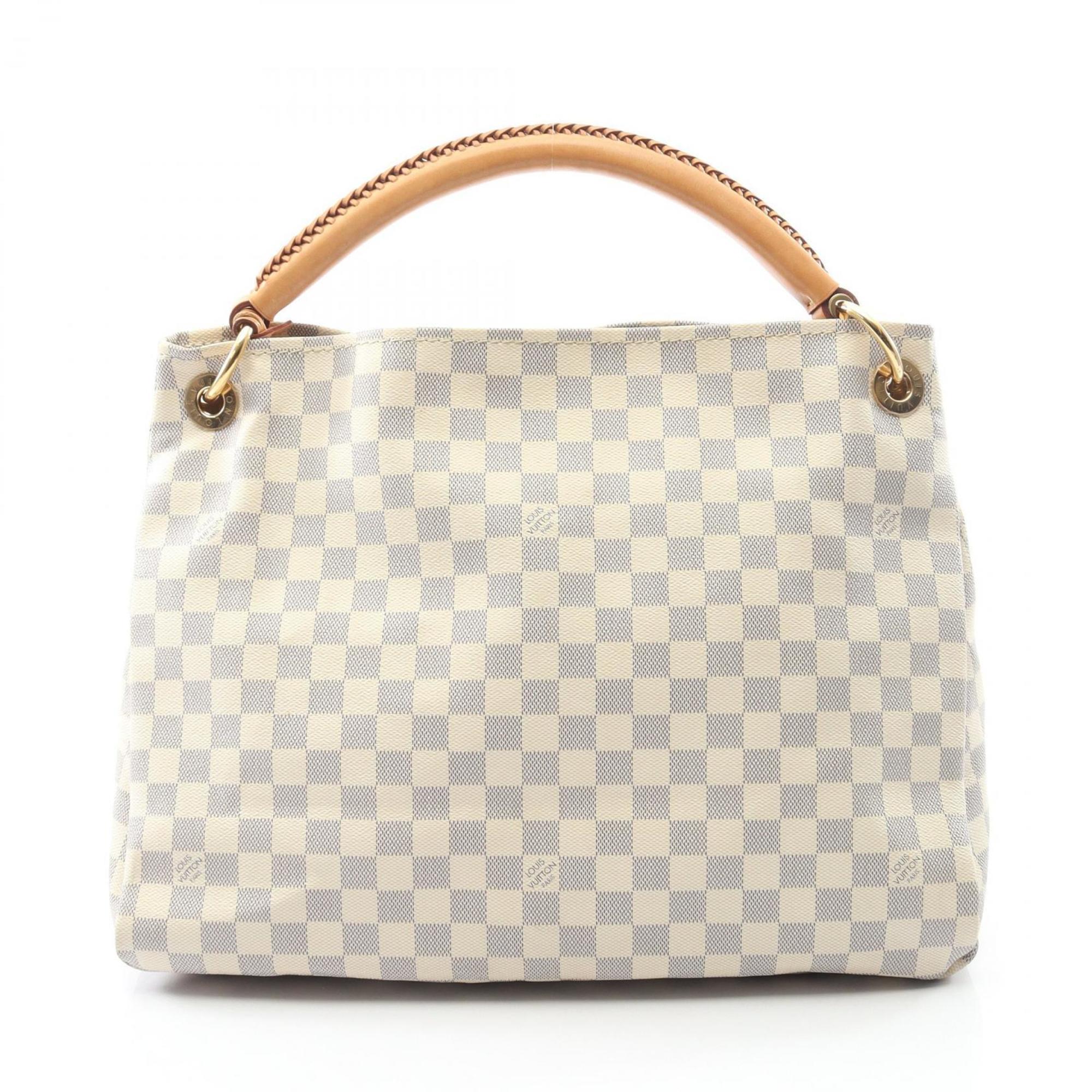 Louis Vuitton White Coated Canvas Leather Shoulder Bag