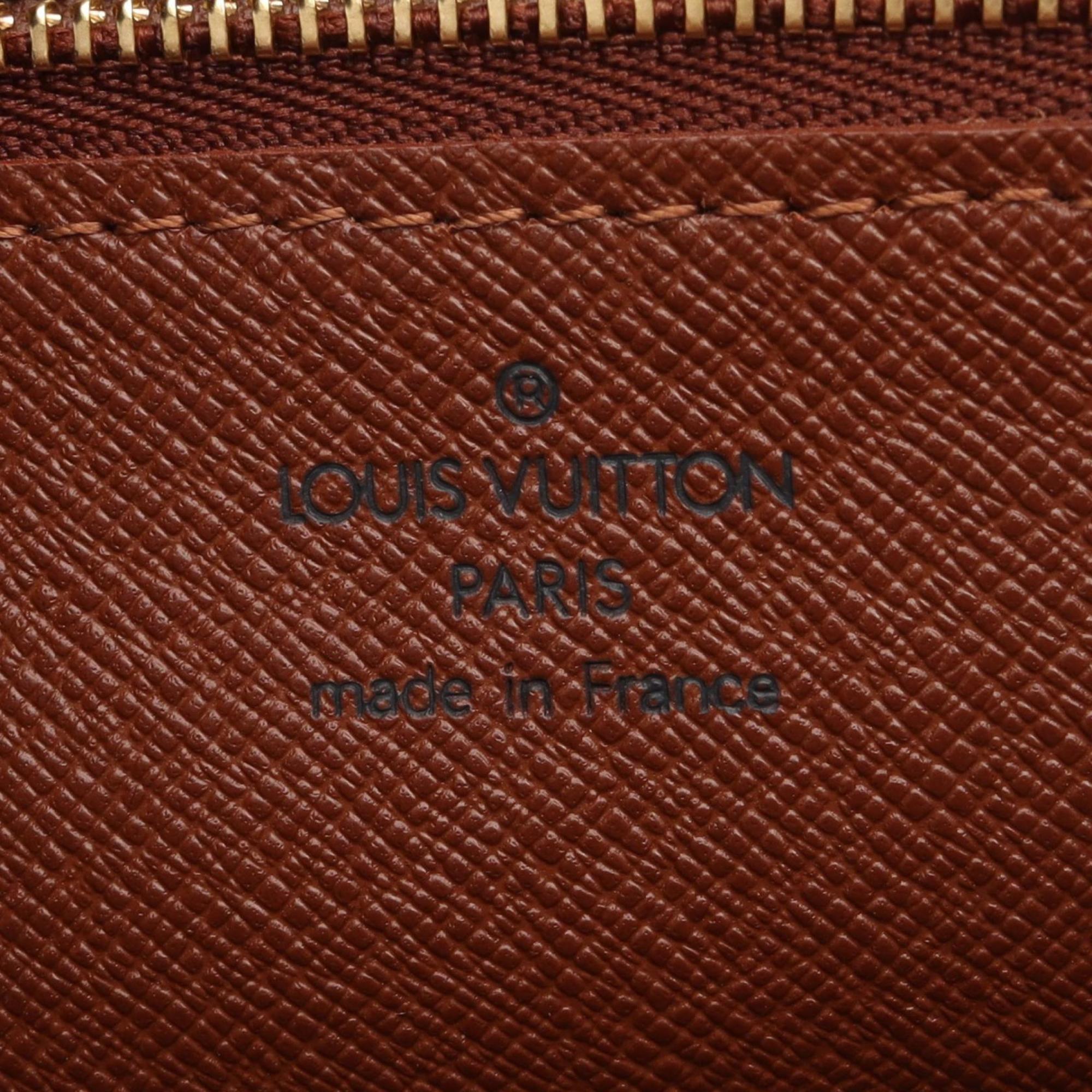 Louis Vuitton Brown Coated Canvas Leather Handbag Shoulder Bag