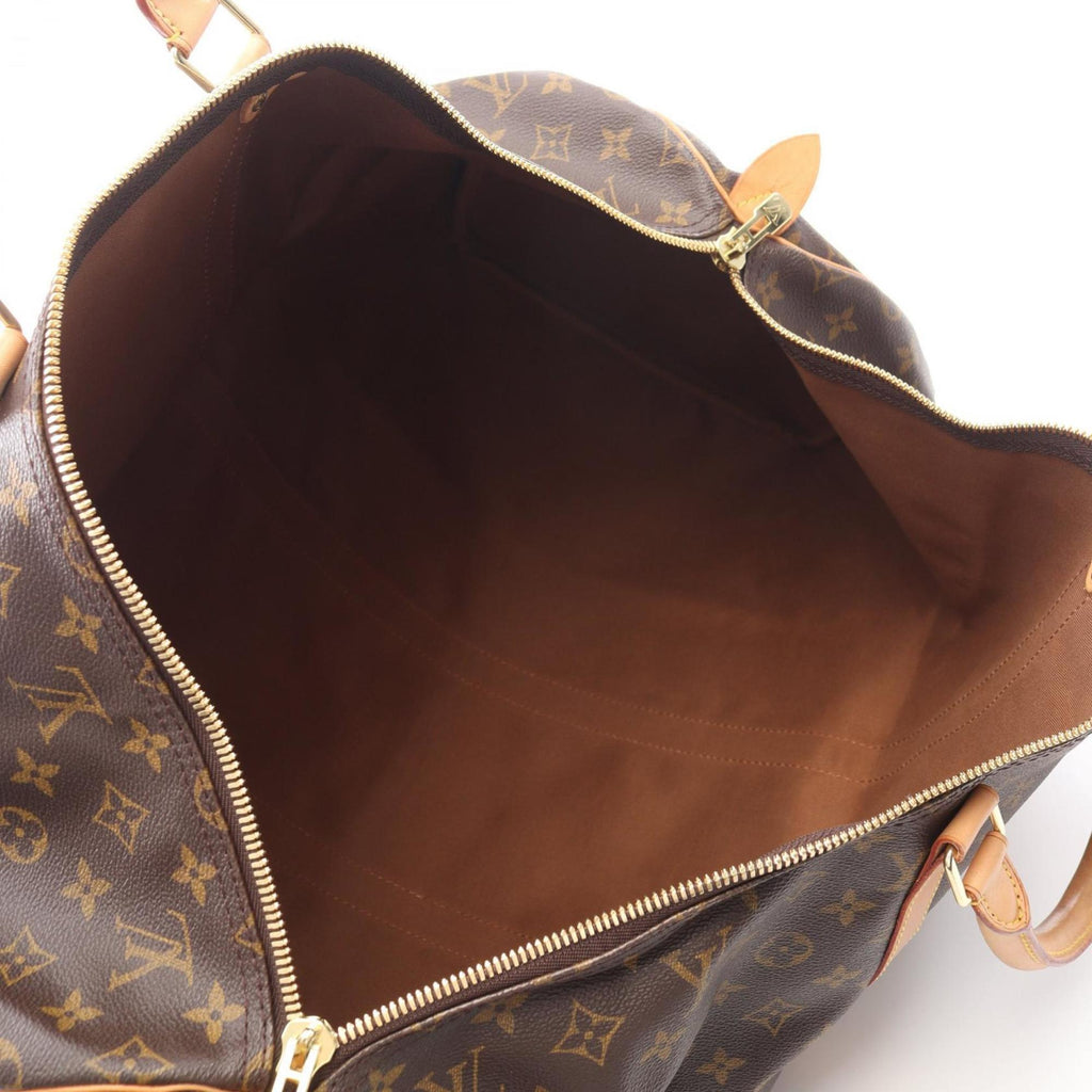Louis Vuitton Brown Coated Canvas Leather Boston Bag Handbag