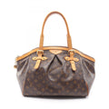 Louis Vuitton Brown Pvc Coated Canvas Leather Handbag