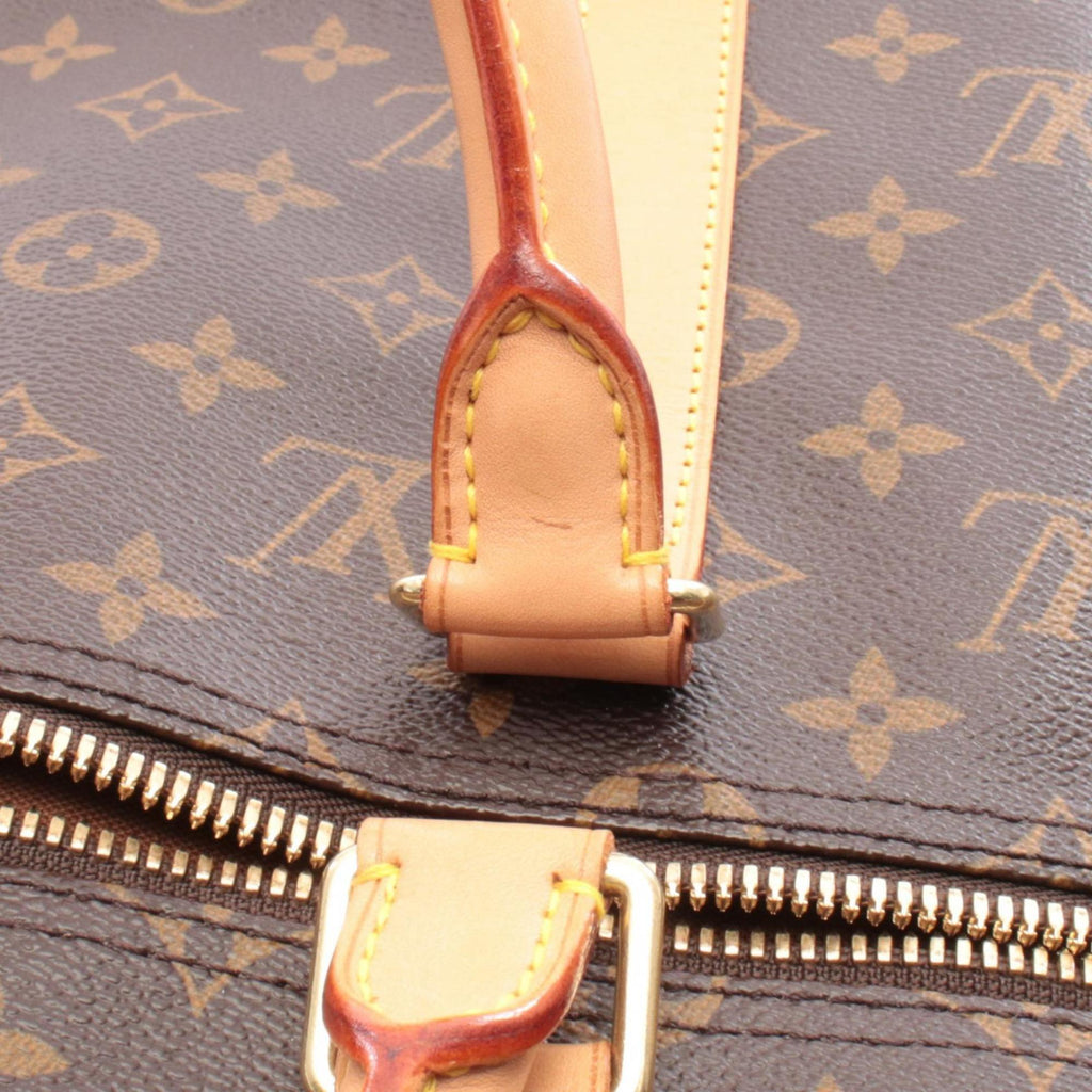 Louis Vuitton Brown Coated Canvas Pvc Monogram Leather Boston Bag Handbag