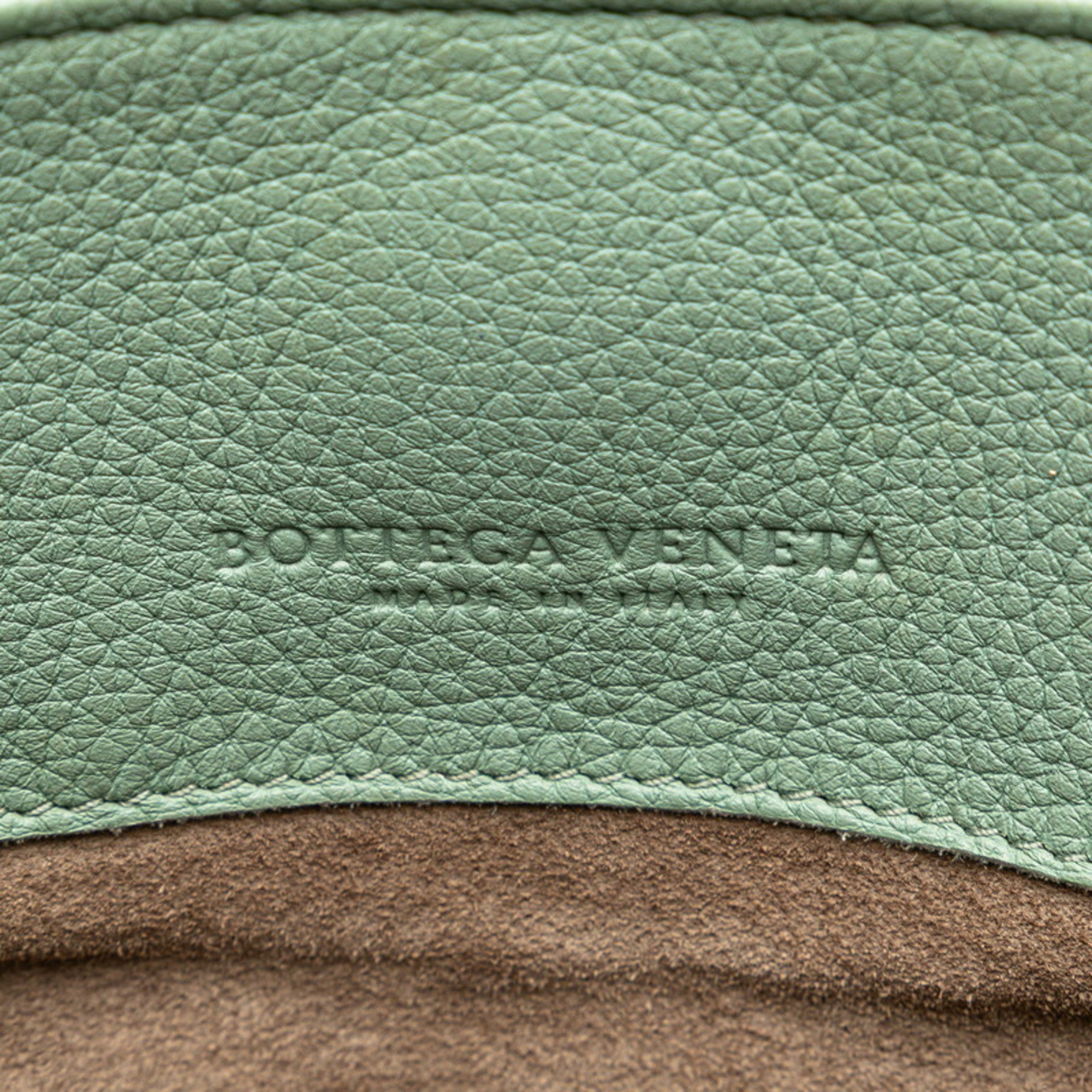 Bottega Veneta Intrecciato Green Leather Handbag
