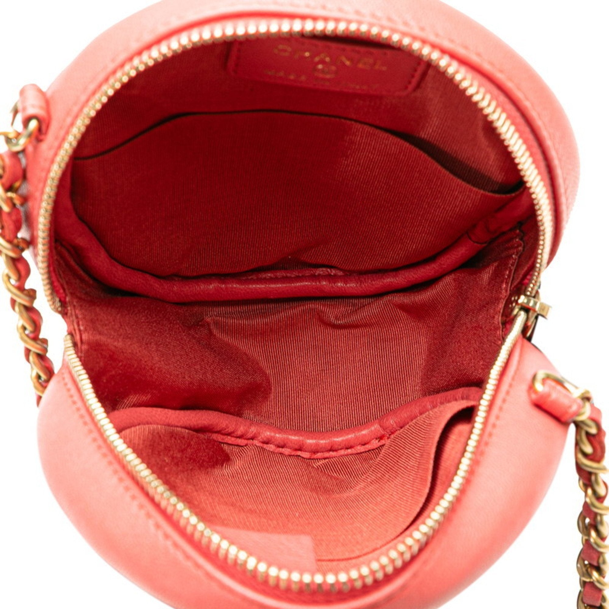 Chanel Red Color Leather Shoulder Bag