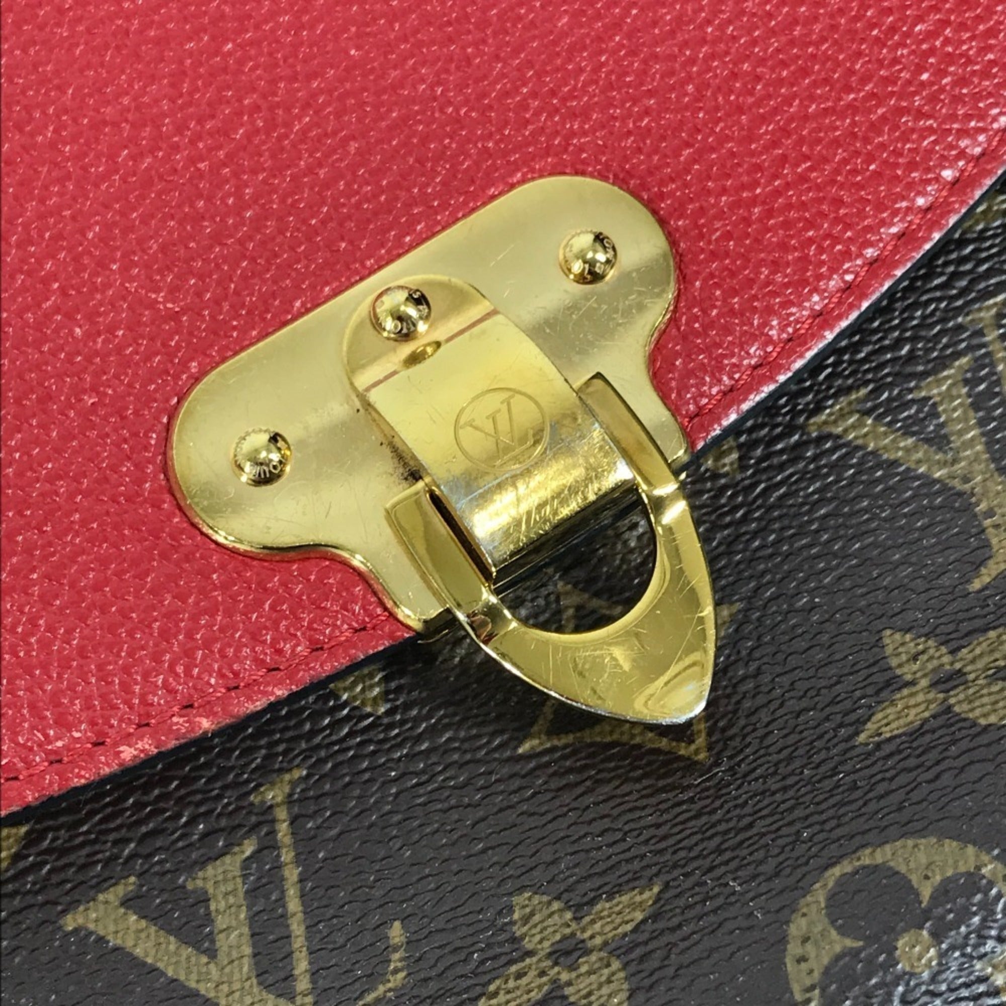 Louis Vuitton Brown Red Color Monogram Pochette Shoulder Bag