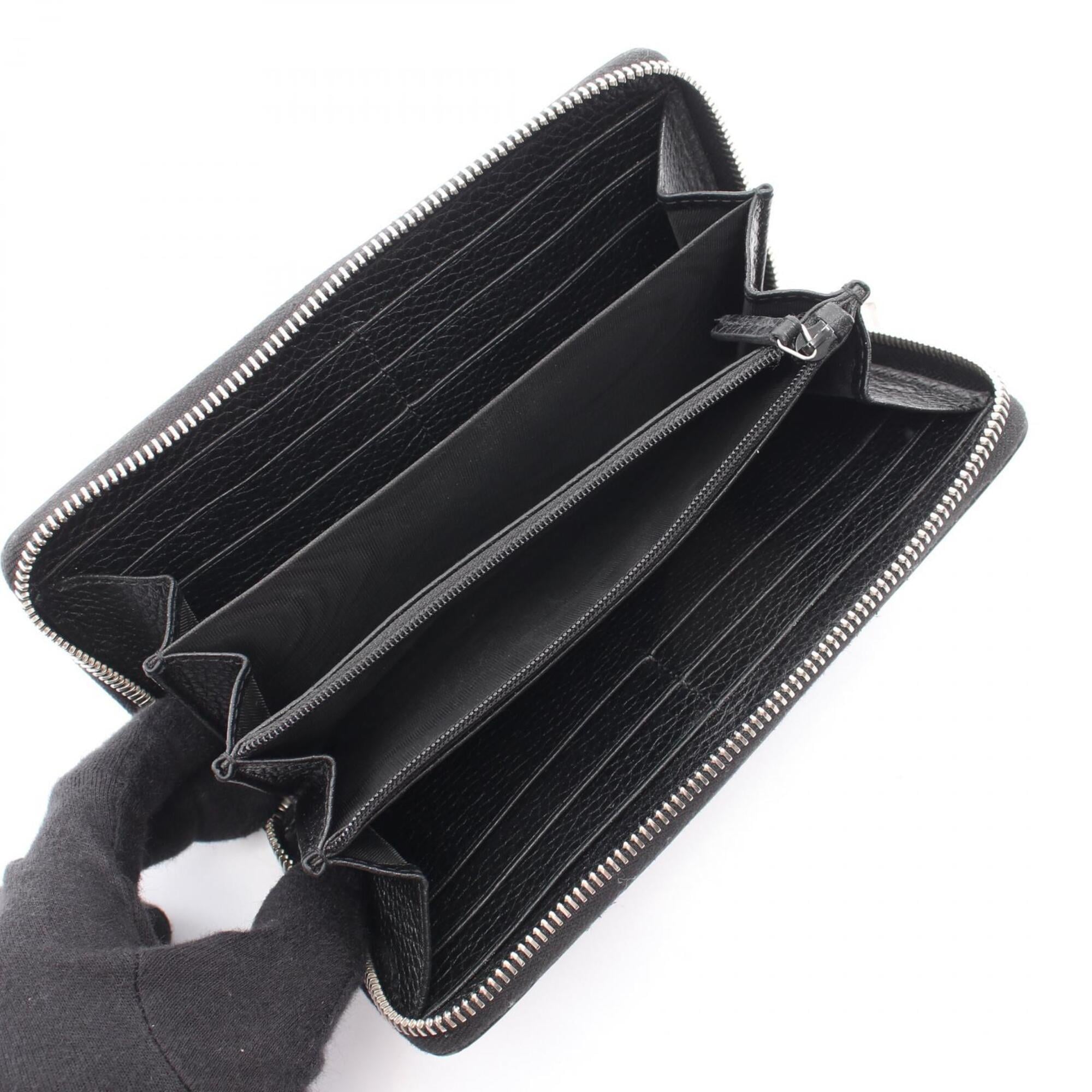 Gucci Black Leather Long Wallet (Bi-Fold) (Pre-Owned)