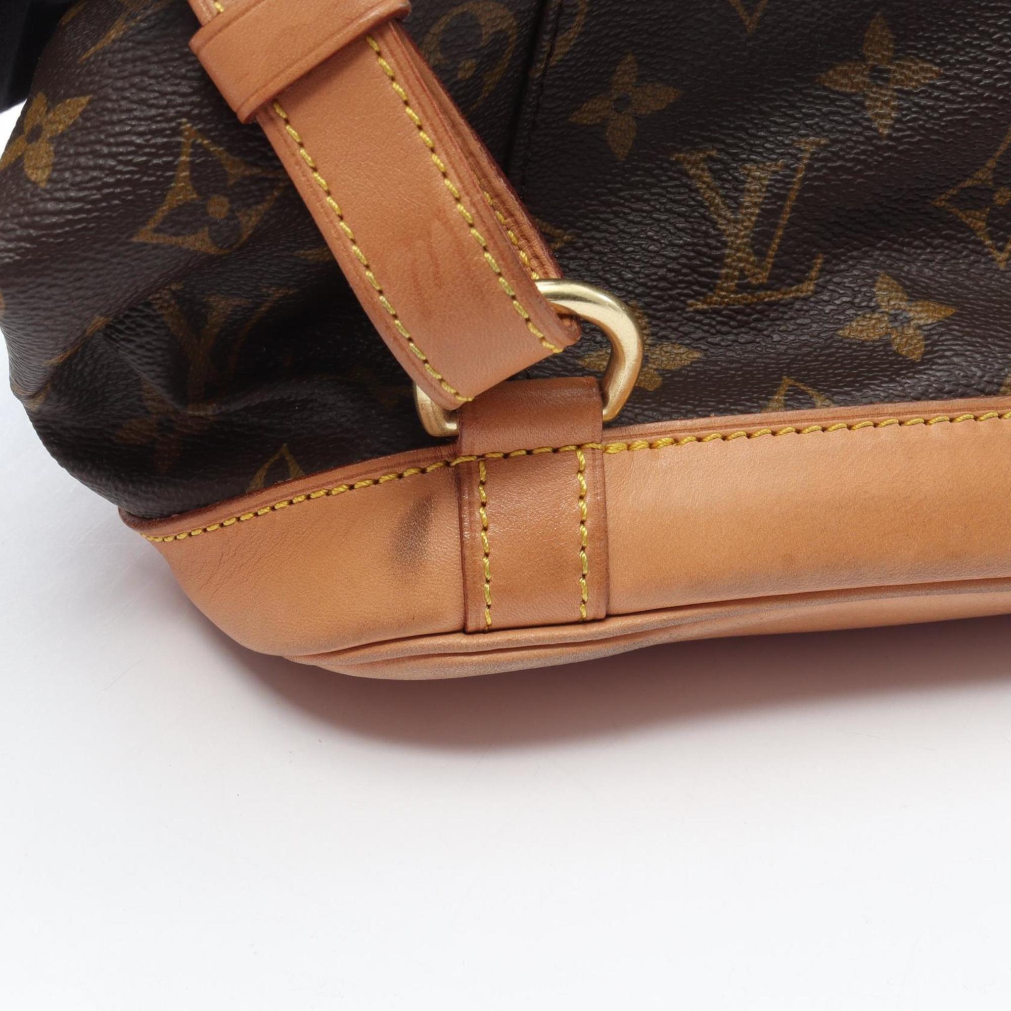 Louis Vuitton Brown Coated Canvas Leather Backpack Handbag