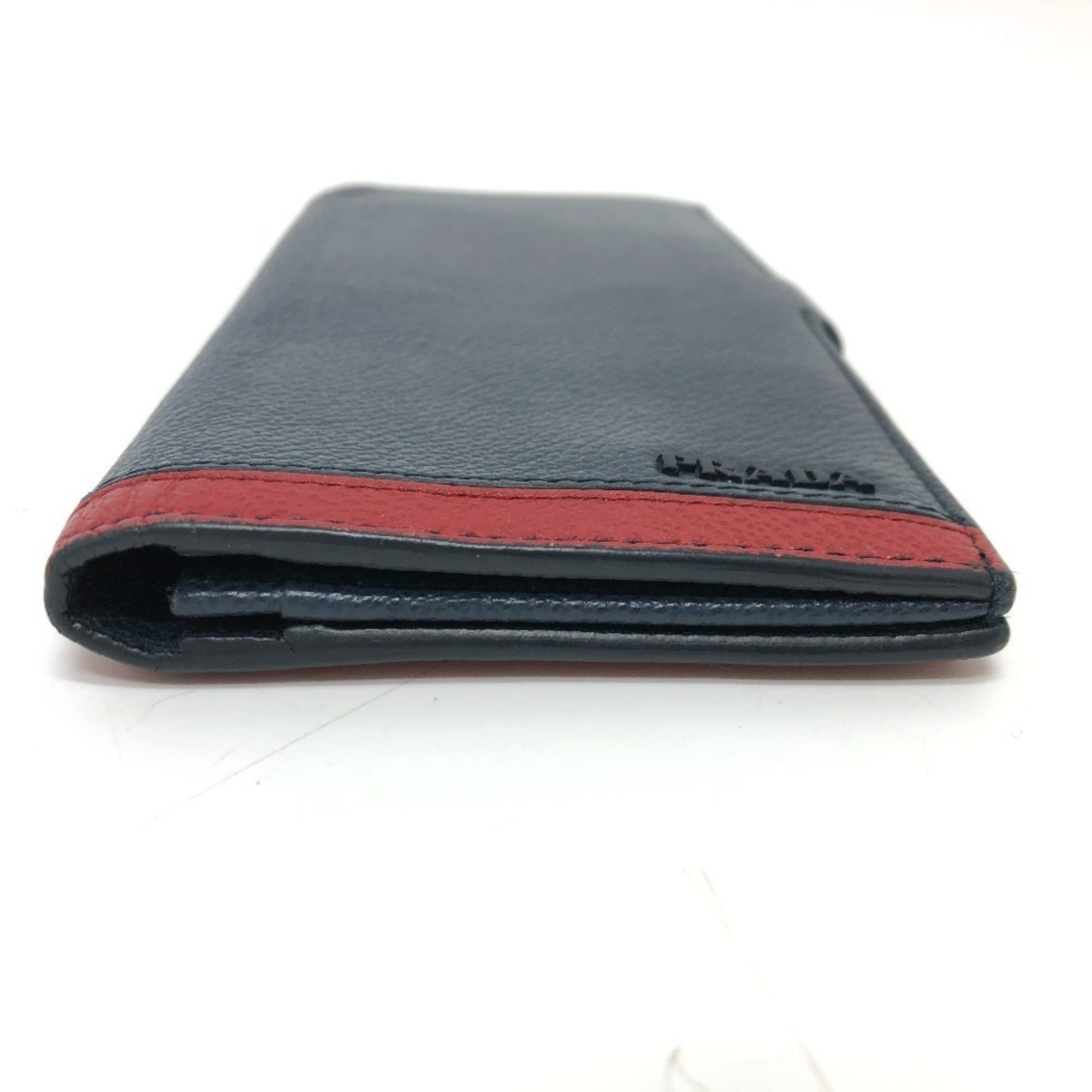 Prada Blue Leather Long Wallet (Bi-Fold)