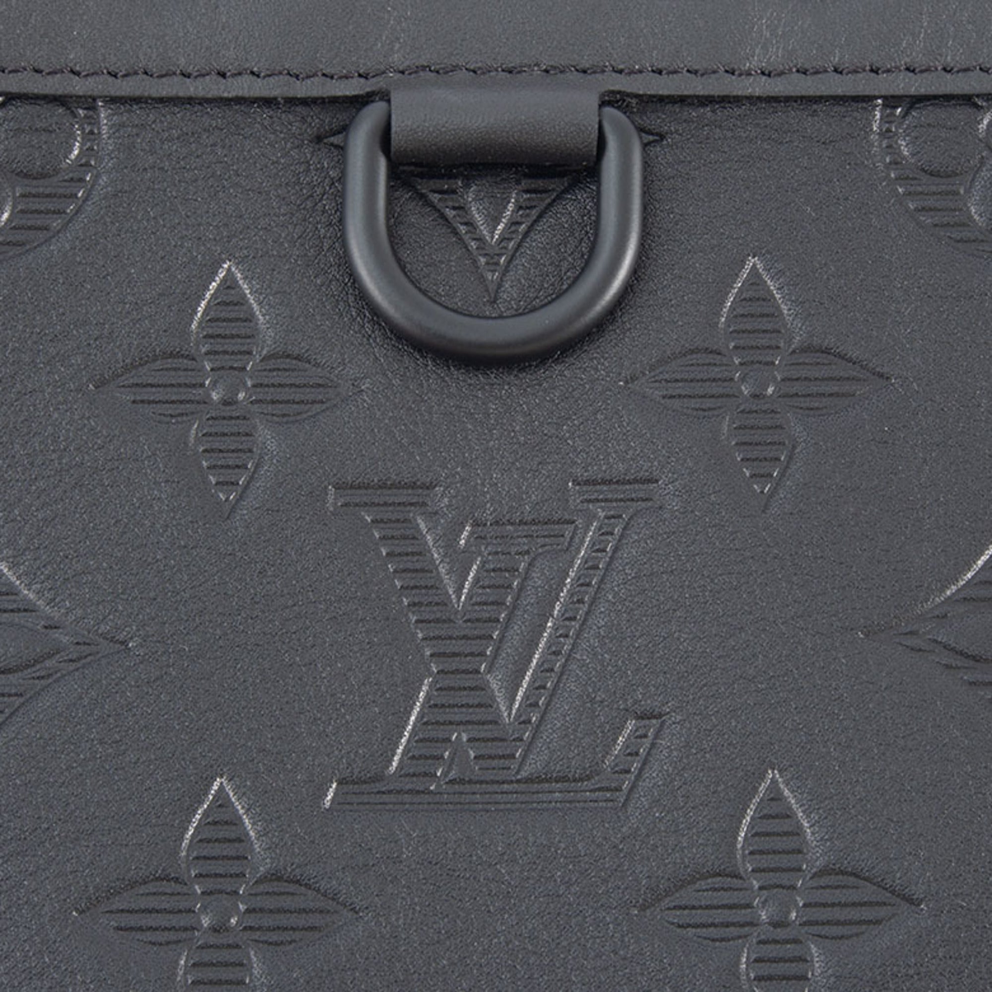 Louis Vuitton Black Monogram Shadow Clutch Bag Pochette