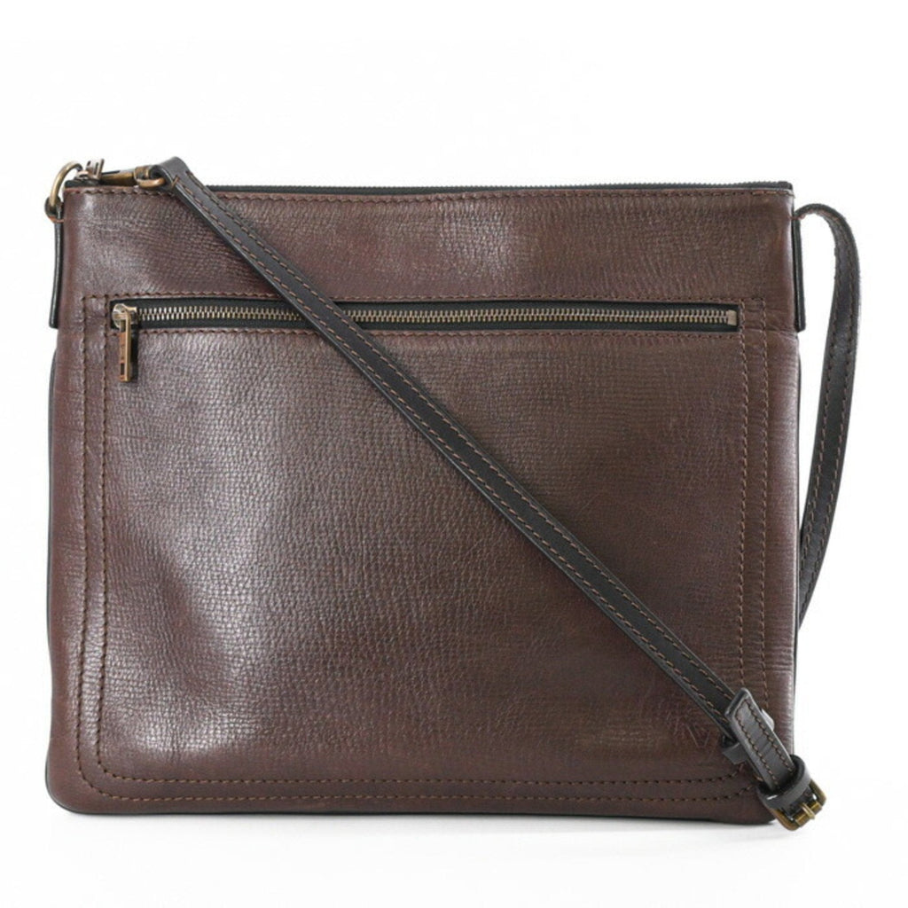 Louis Vuitton Dark Brown Leather Pochette Shoulder Bag