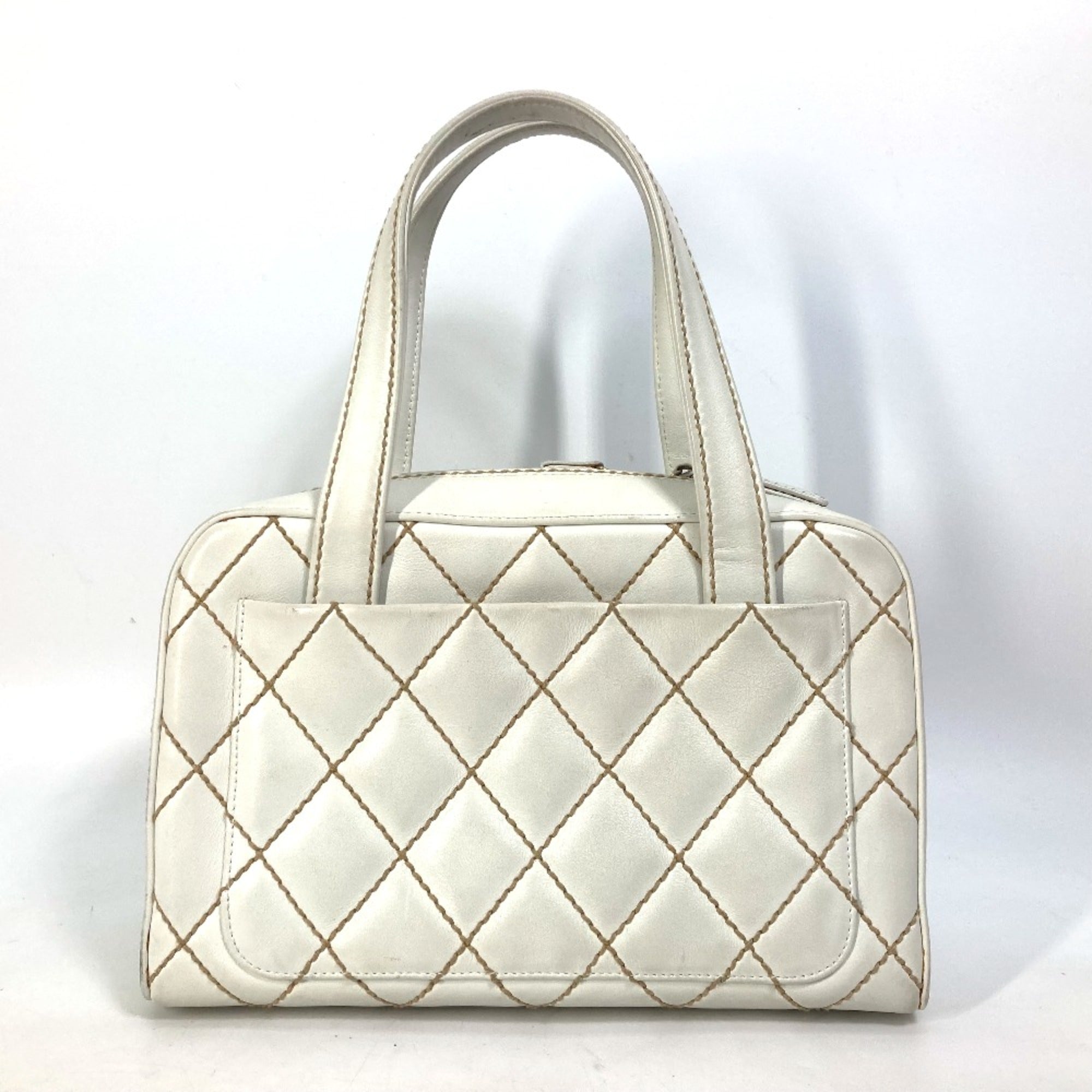 Chanel White Leather Handbag