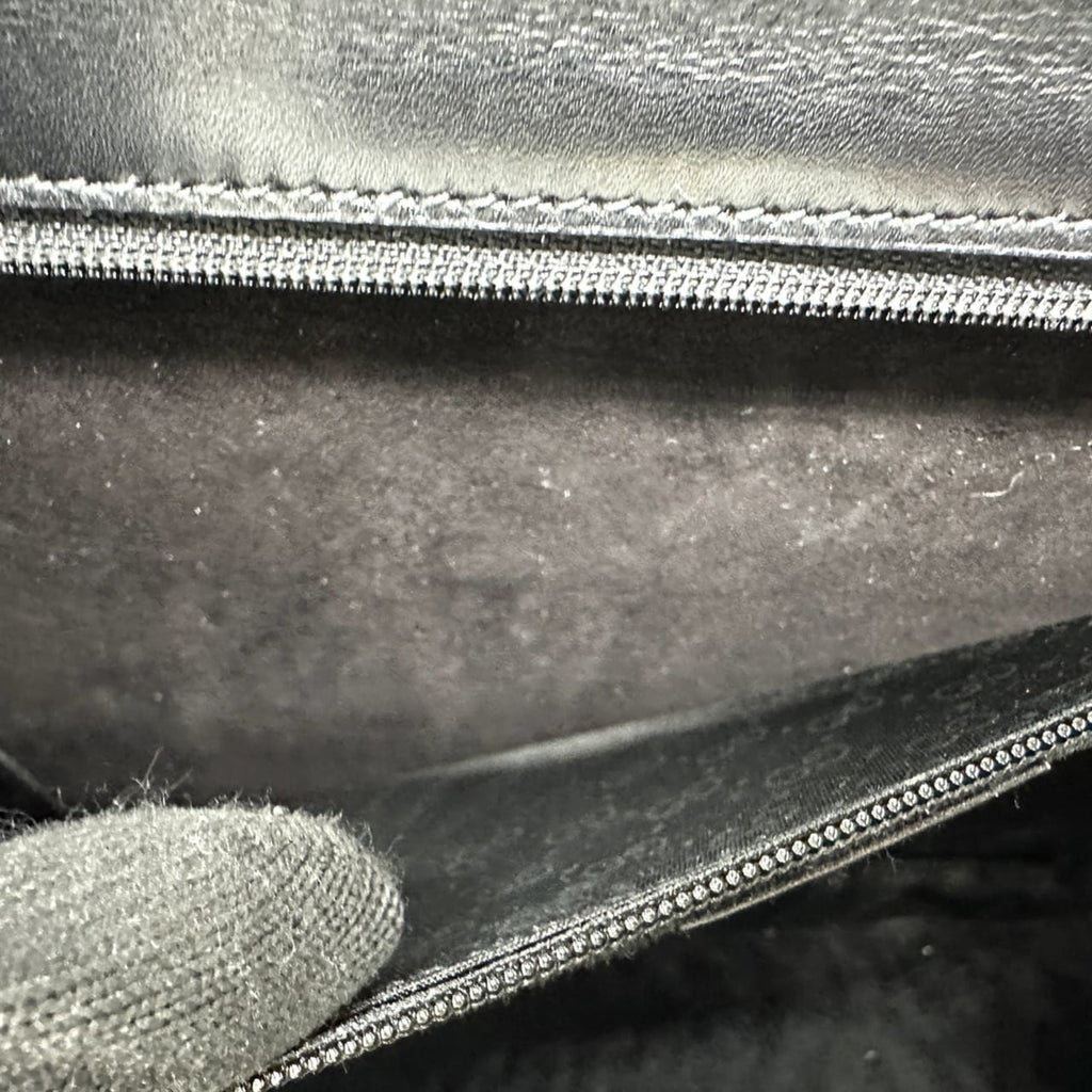 Gucci Black Bamboo Leather Handbag (Pre-Owned)