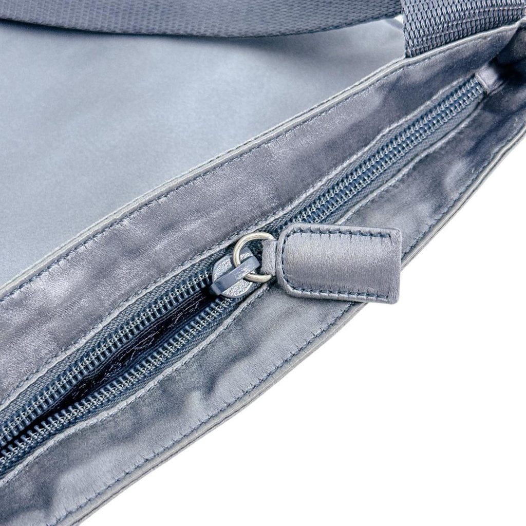 Prada Gray Satin Pochette Shoulder Bag
