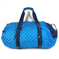 Louis Vuitton Black Blue Leather Nylon Boston Bag Shoulder Bag