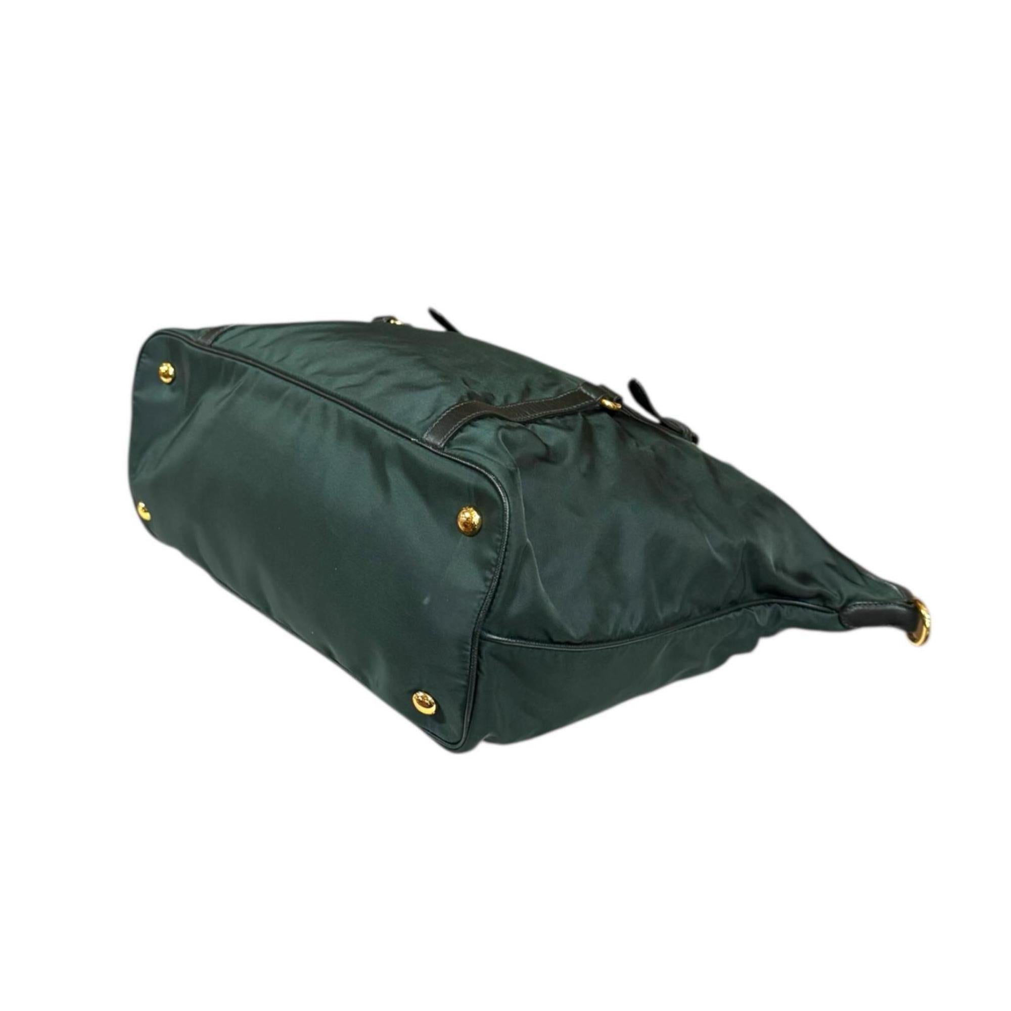 Prada Green Nylon Shoulder Bag