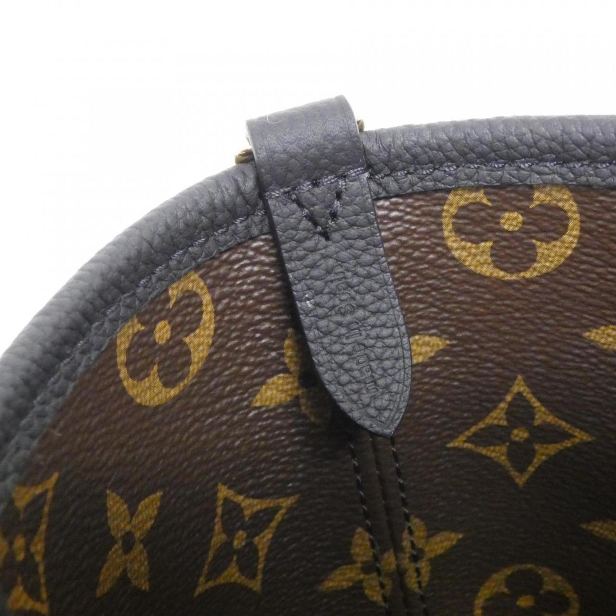 Louis Vuitton Black Marron Coated Canvas Leather Handbag