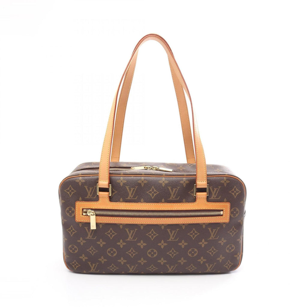 Louis Vuitton Brown Coated Canvas Leather Handbag Shoulder Bag