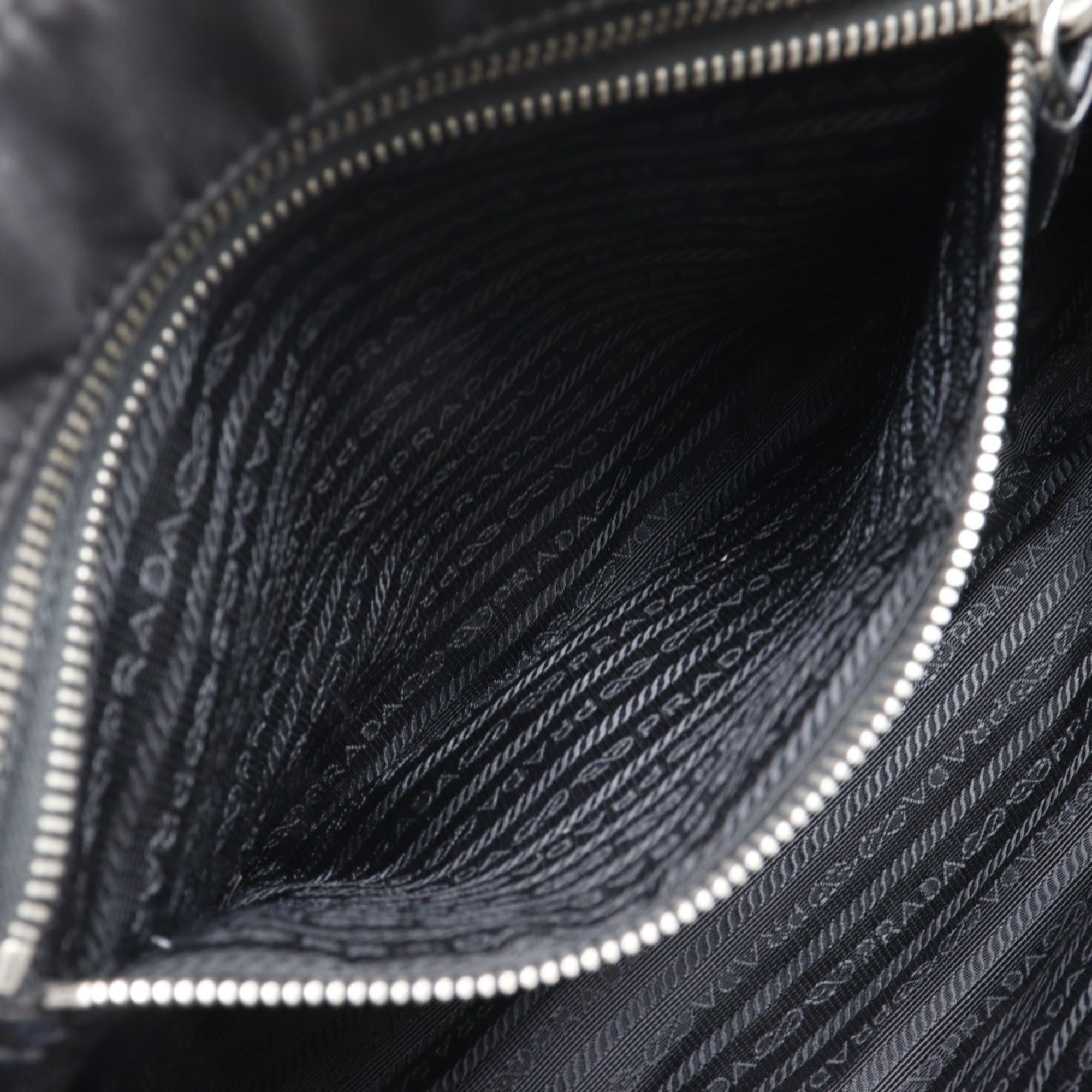 Prada Black Nero Nylon Leather Tote Bag