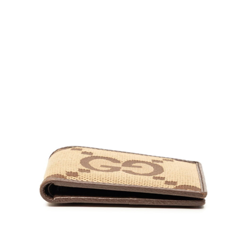 Gucci Brown Canvas Leather Wallet (Bi-Fold) (Pre-Owned)