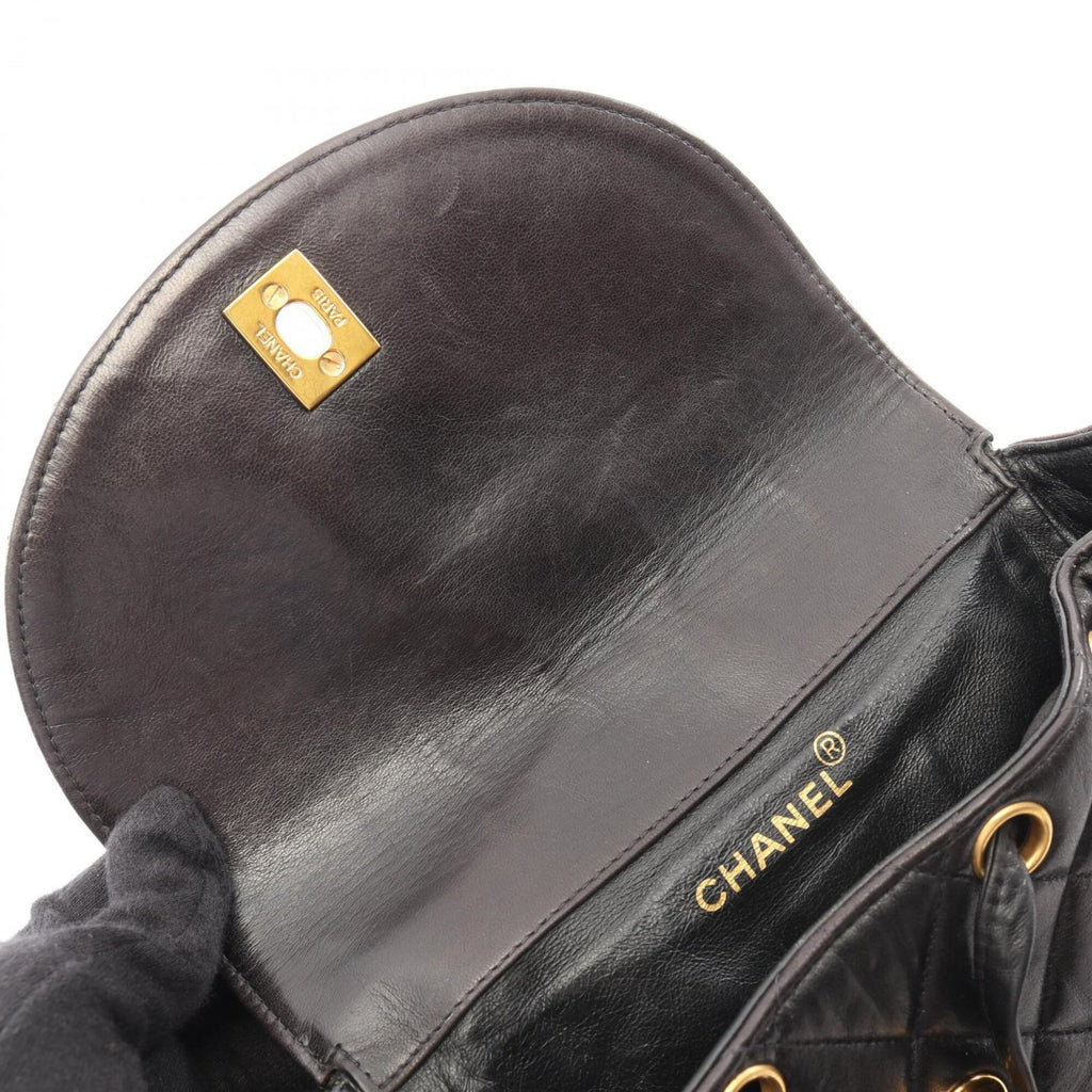 Chanel Black Leather Backpack Handbag