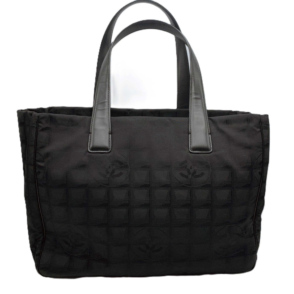 Chanel Black New Travel Line Leather Shoulder Bag Tote Bag