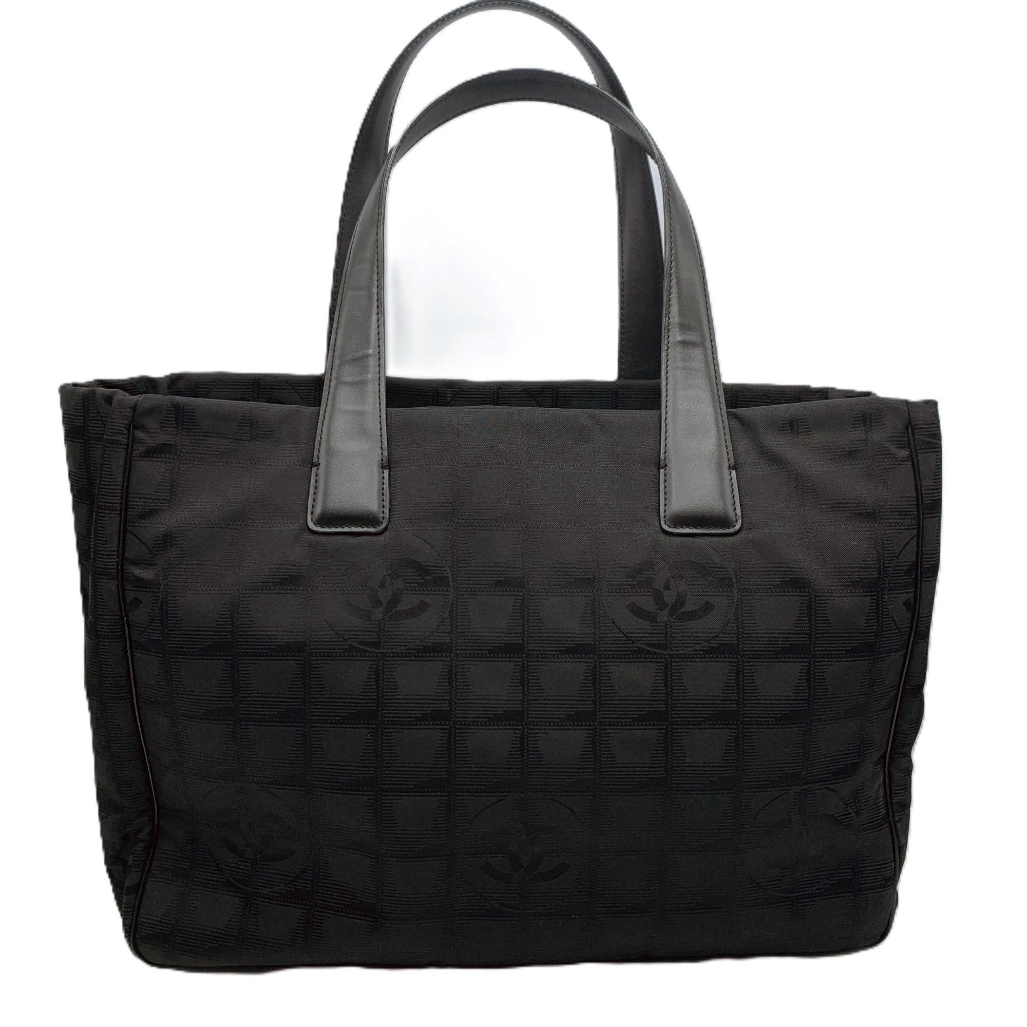 Chanel Black New Travel Line Leather Shoulder Bag Tote Bag