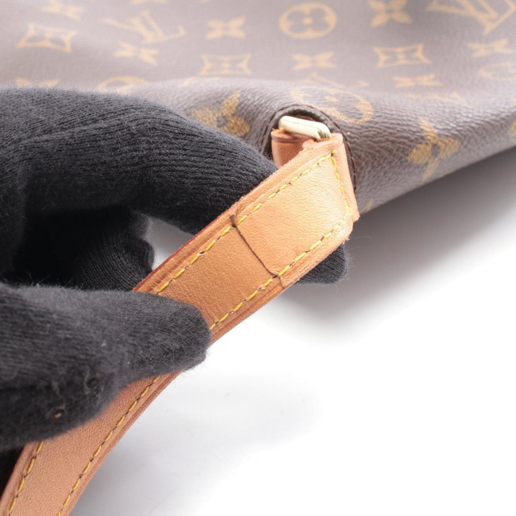 Louis Vuitton Brown Coated Canvas Leather Handbag Shoulder Bag