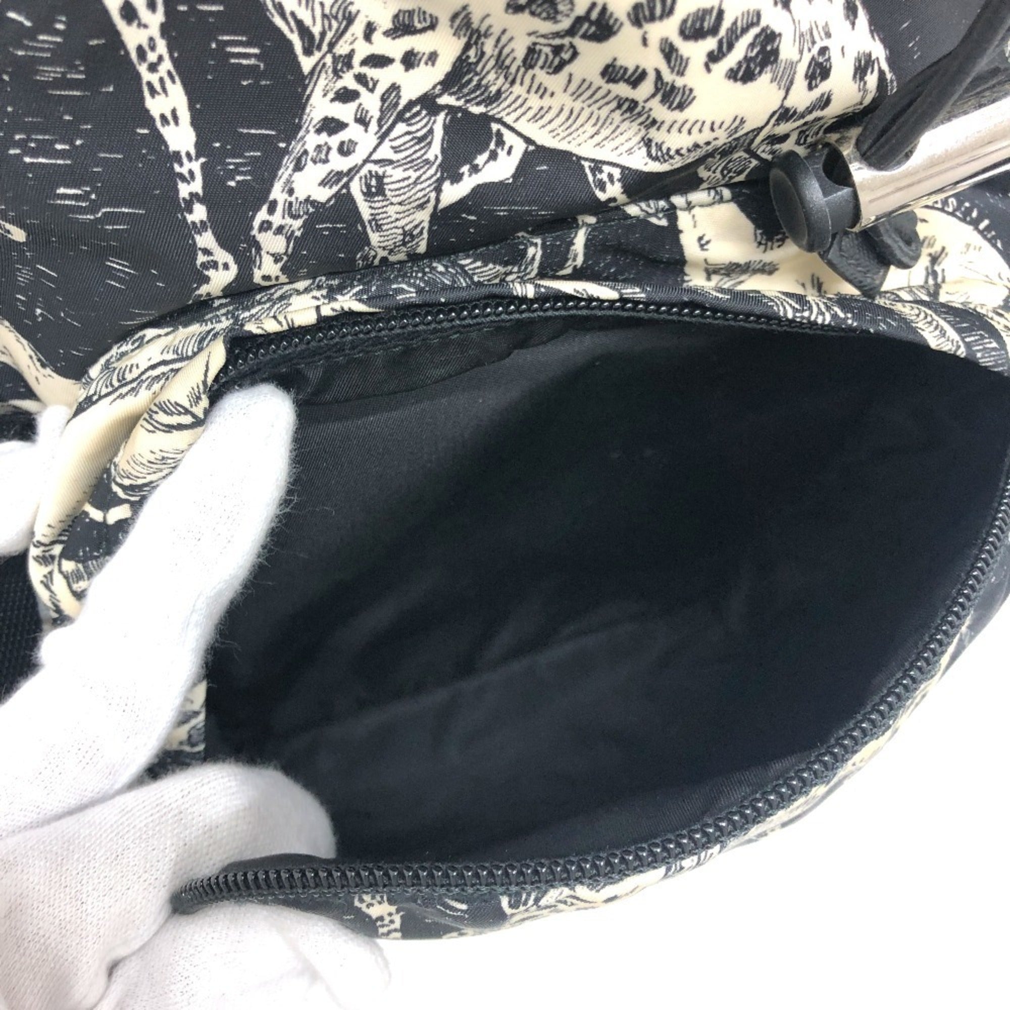 Prada Black White Nylon Backpack
