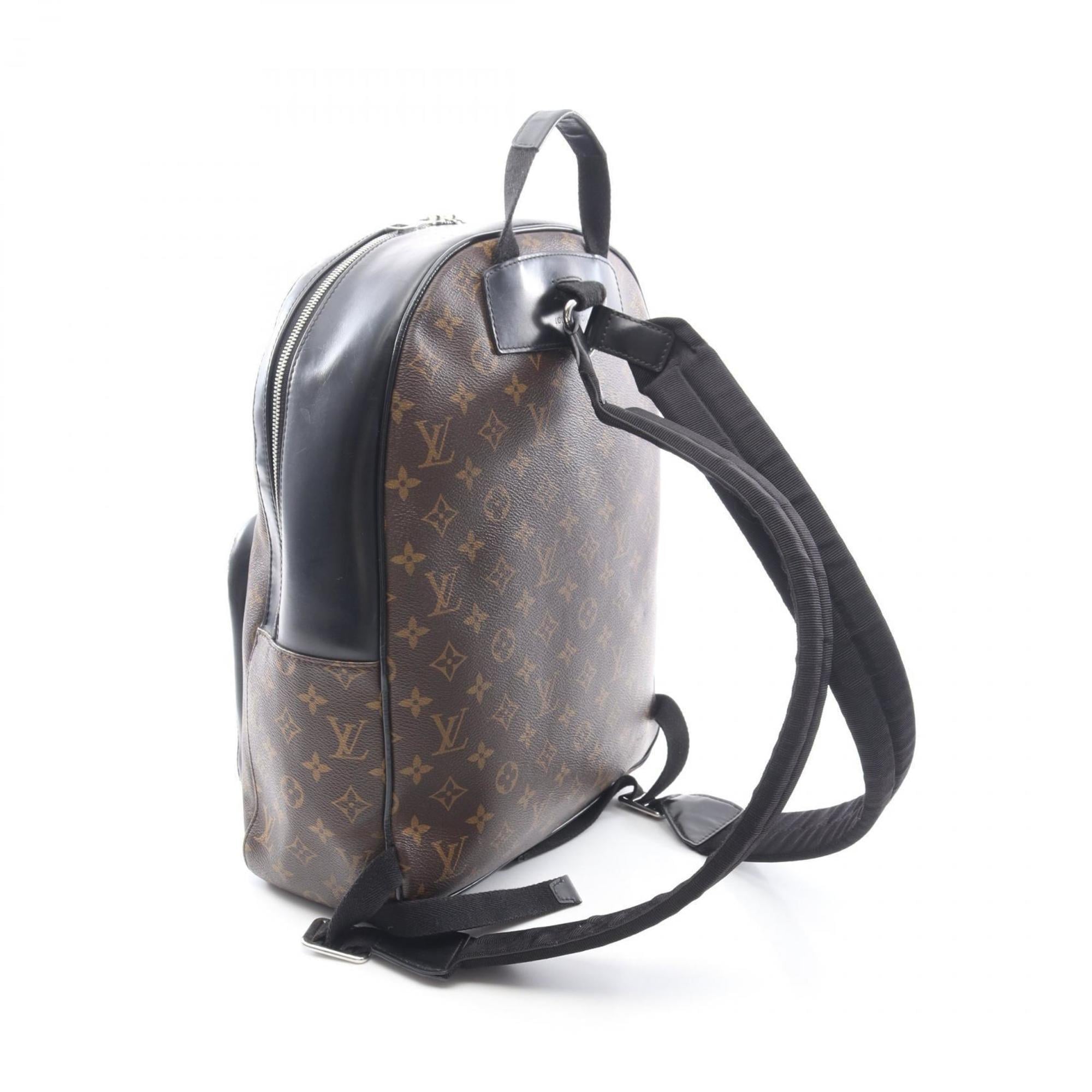 Louis Vuitton Black Brown Monogram Macassar Coated Canvas Leather Backpack