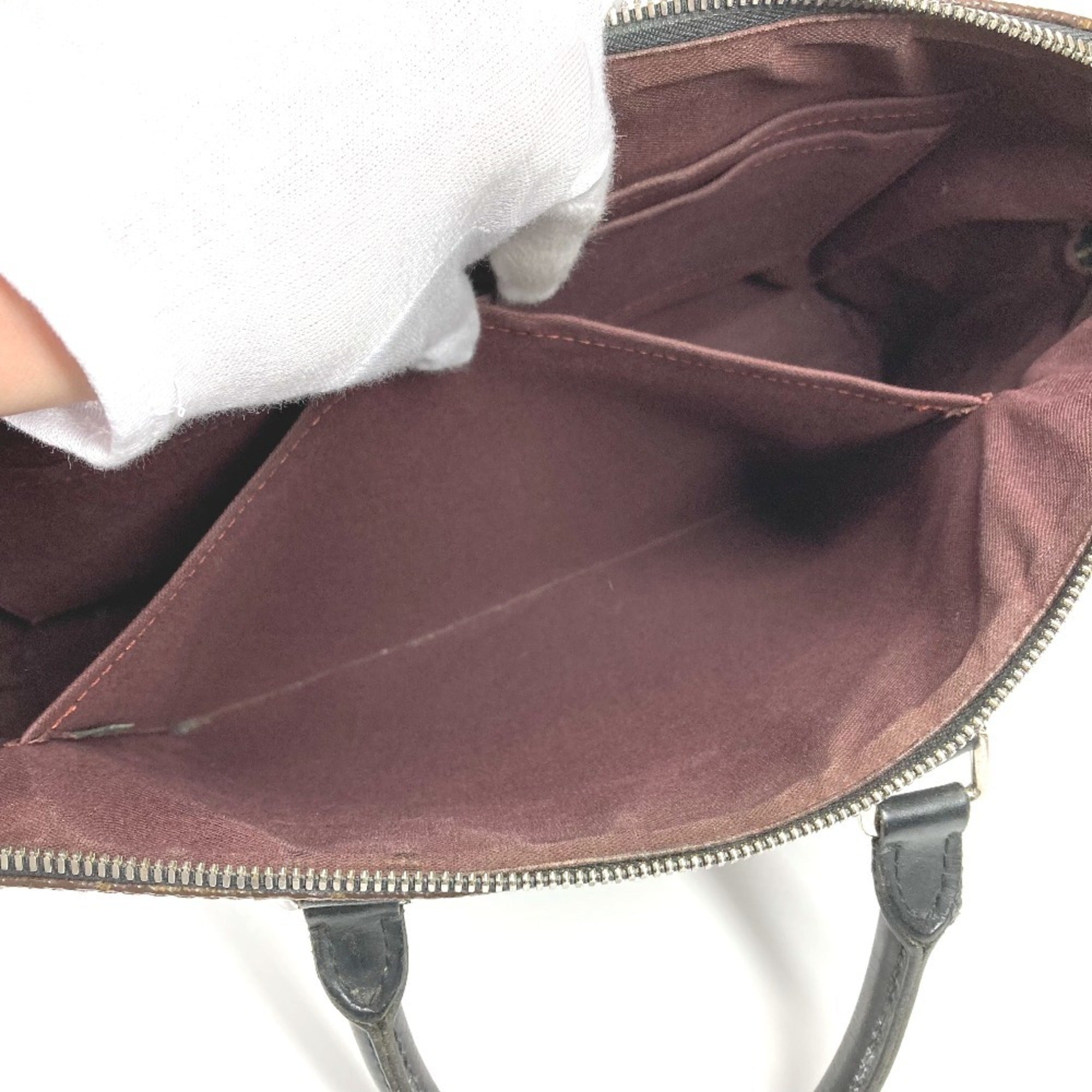 Louis Vuitton Black Brown Monogram Canvas Handbag