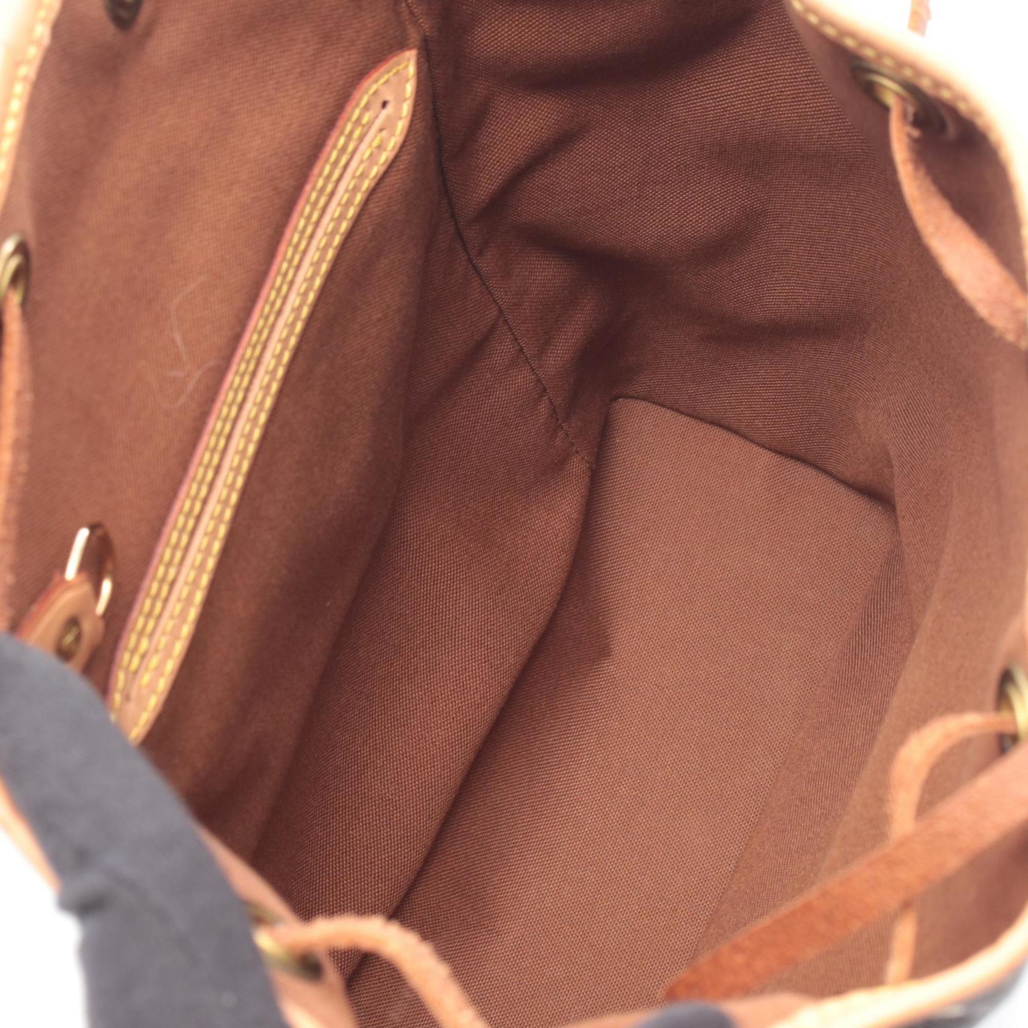 Louis Vuitton Brown Coated Canvas Leather Backpack Handbag