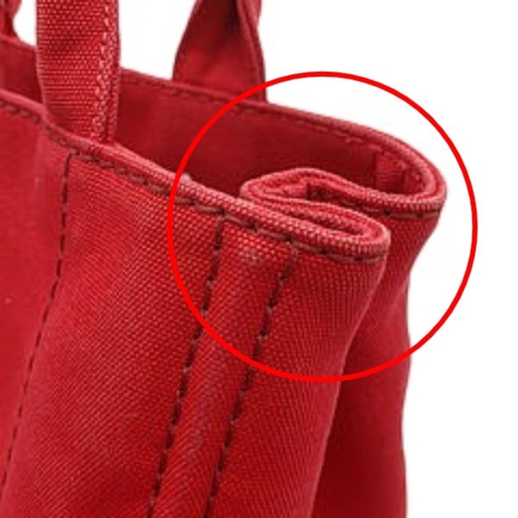 Prada Red Color Denim Tote Bag
