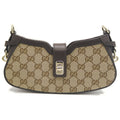 Gucci Beige Gg Canvas Leather Shoulder Bag (Pre-Owned)