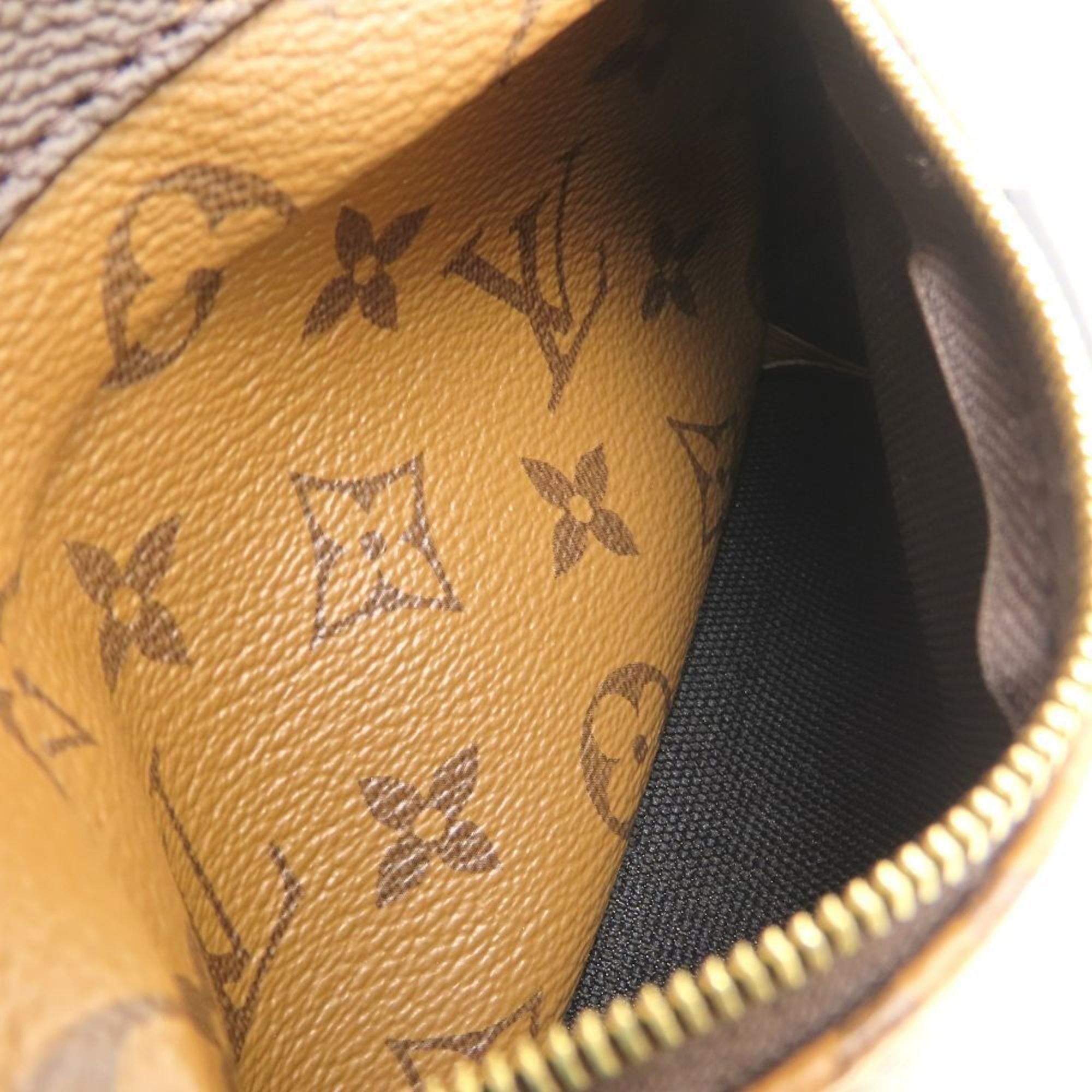 Louis Vuitton Black Brown Canvas Leather Backpack