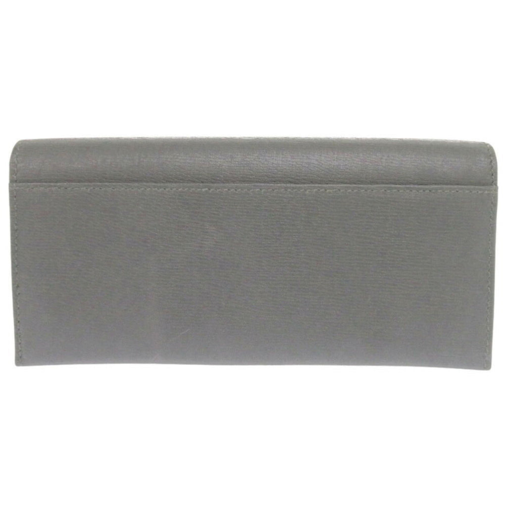 Gucci Gray Leather Long Wallet (Bi-Fold) (Pre-Owned)