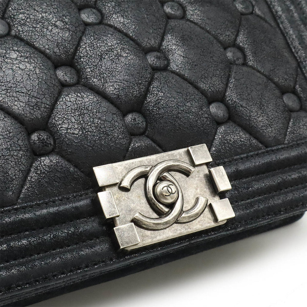 Chanel Black Suede Leather Shoulder Bag