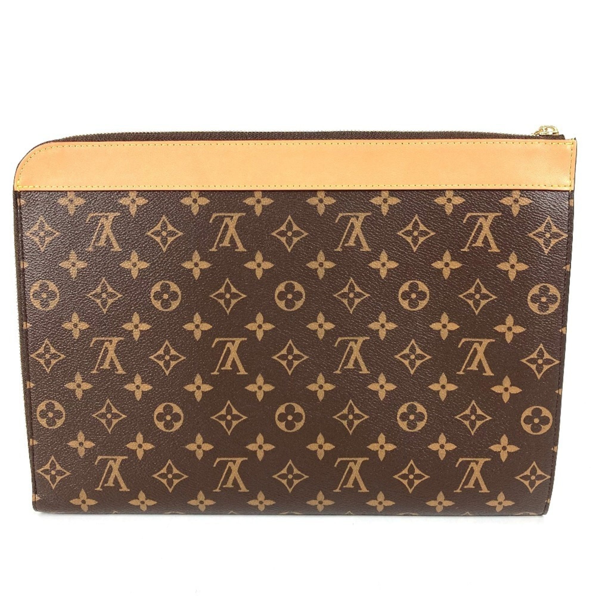 Louis Vuitton Brown Monogram Clutch Bag Pochette Pouch