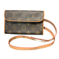 Louis Vuitton Brown Monogram Canvas Pochette Pouch Shoulder Bag