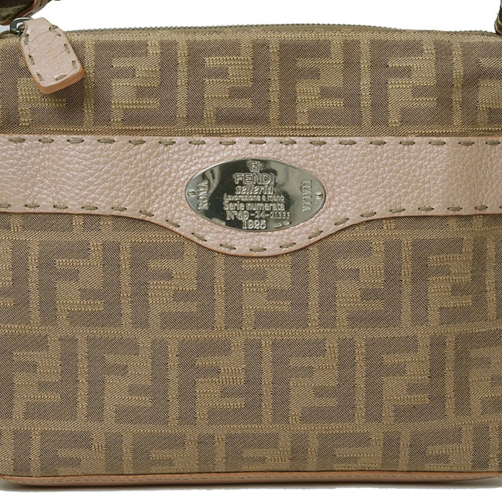 Fendi Selleria Pink Canvas Shoulder Bag