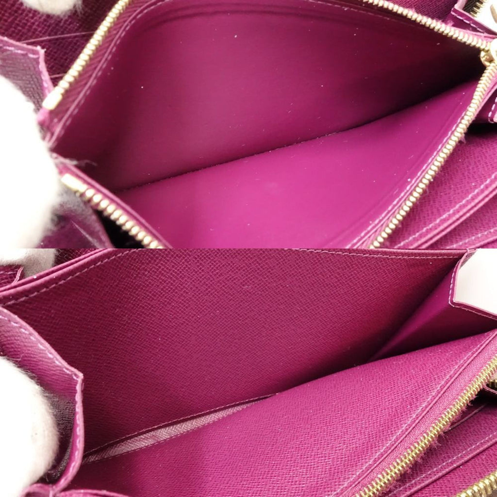 Louis Vuitton Brown Magenta Canvas Long Wallet