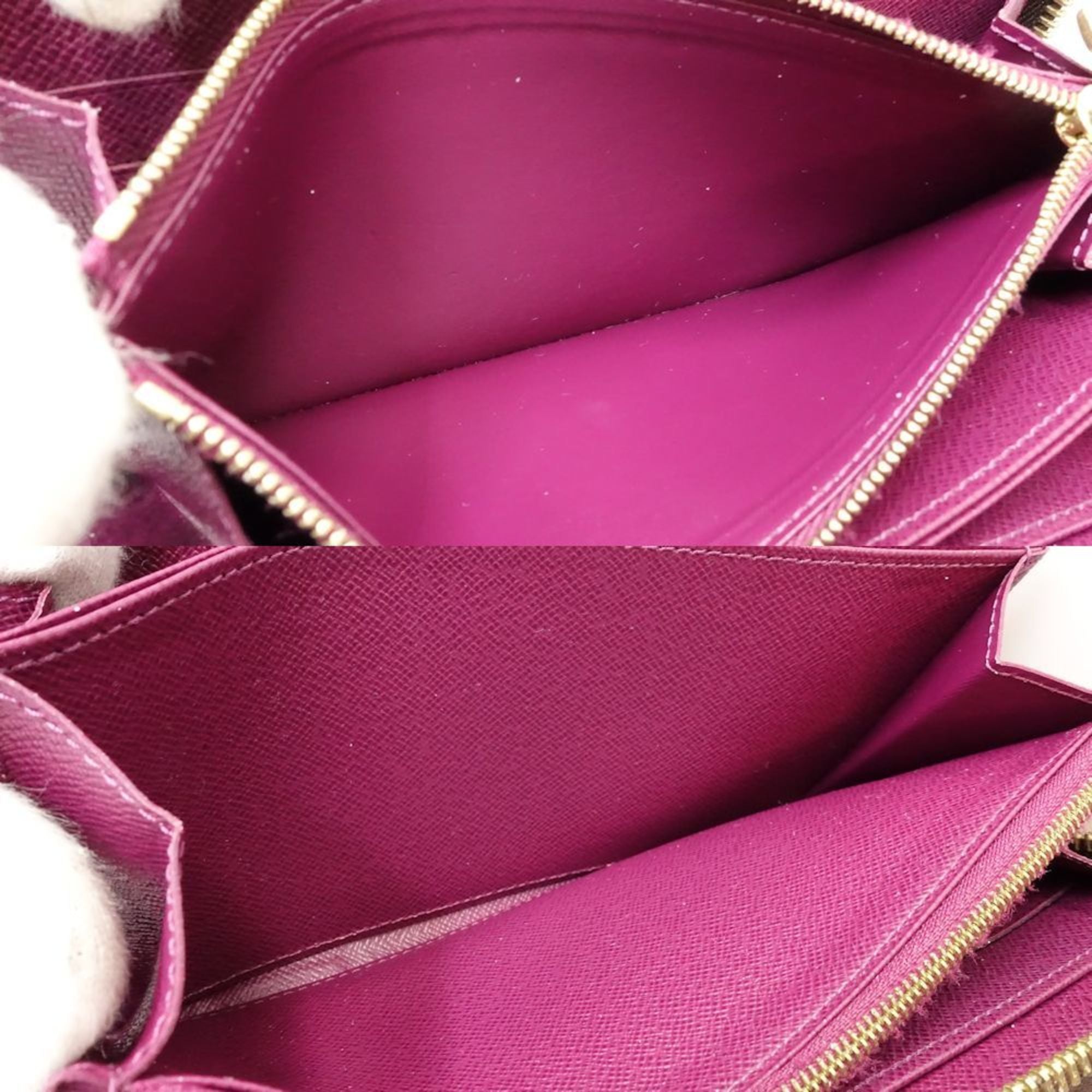 Louis Vuitton Brown Magenta Canvas Long Wallet