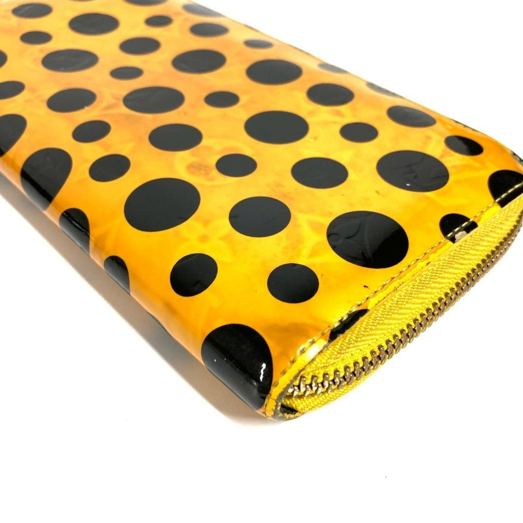 Louis Vuitton Dot Infinity (Yayoi Kusama) Black Yellow Patent Leather Long Wallet
