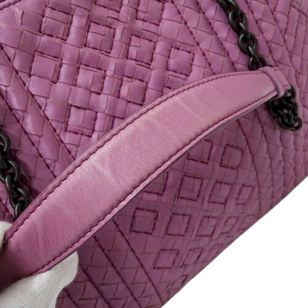 Bottega Veneta Pink Purple Leather Tote Bag