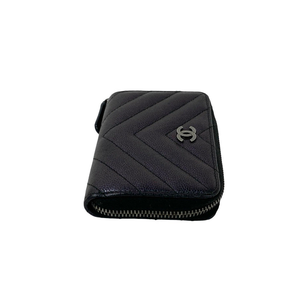 Chanel Black Grained Calfskin Coin Purse/Coin Case