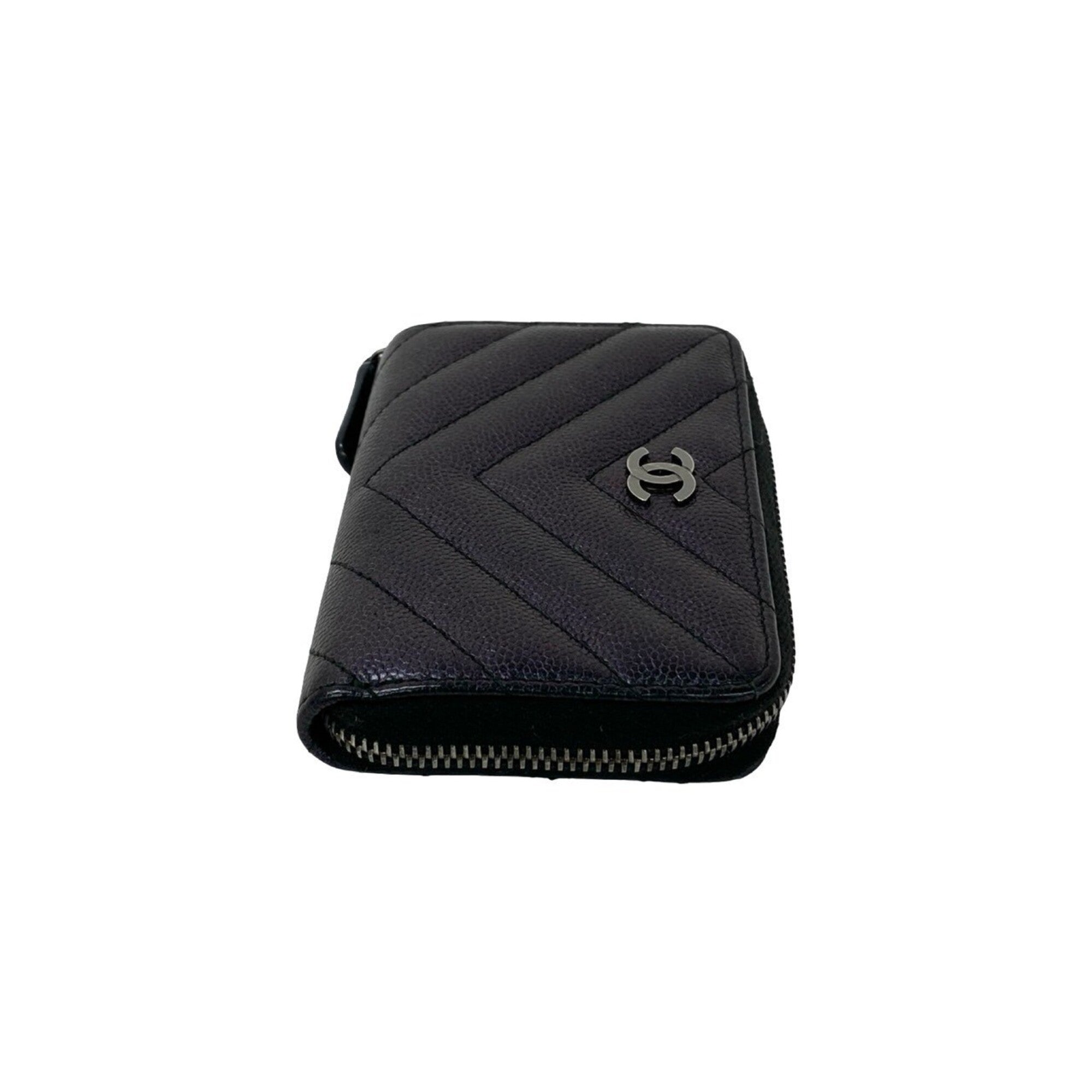 Chanel Black Grained Calfskin Coin Purse/Coin Case