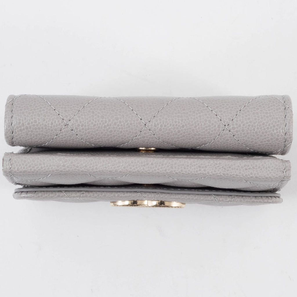 Chanel Grayish Leather Wallet (Tri-Fold)